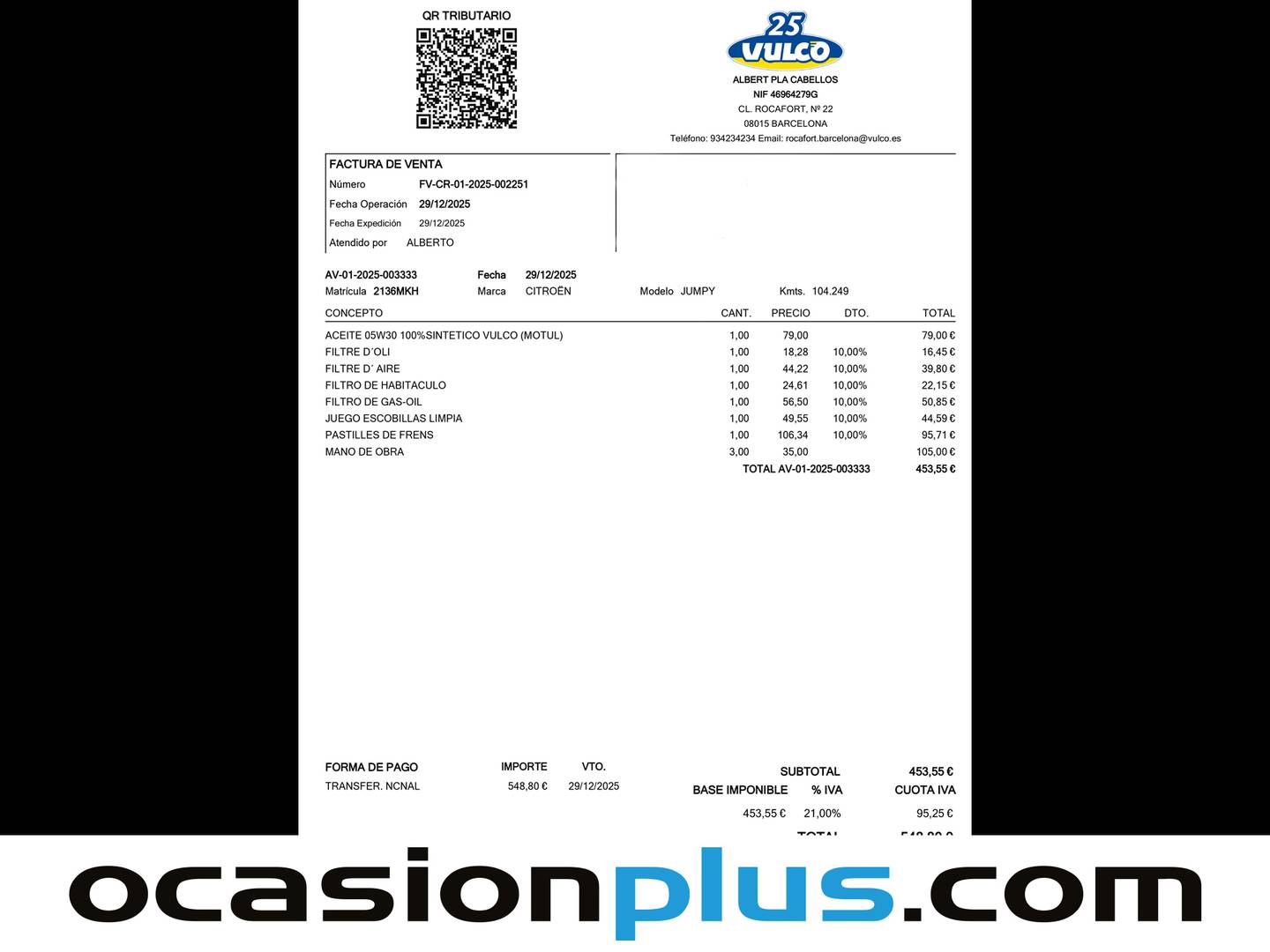 Foto del mantenimiento del Citroën Jumpy Citroën Jumpy Furgon BlueHDi 100 Talla M (102 CV)