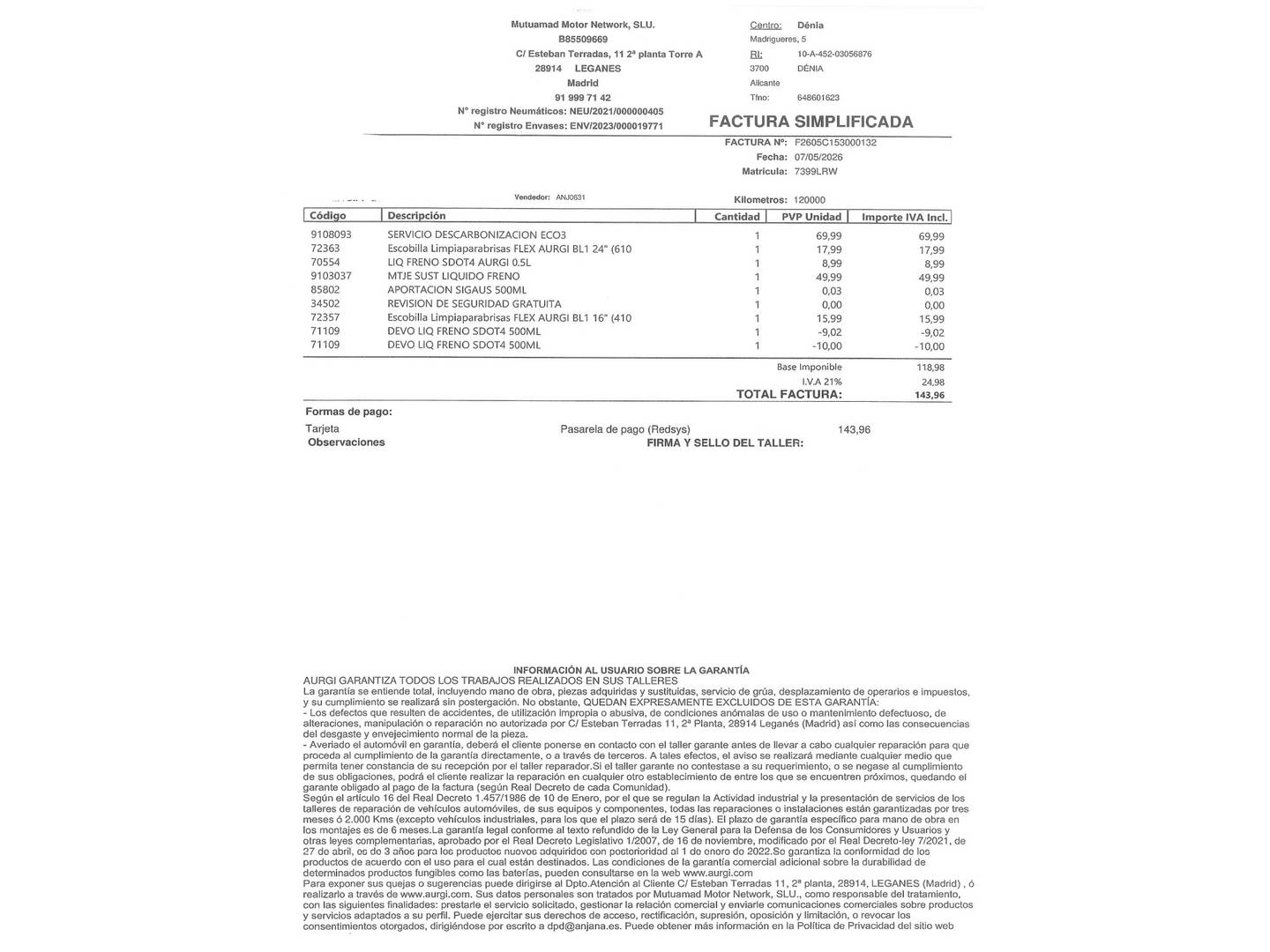 Foto del mantenimiento del Opel Corsa Opel Corsa 1.2 Turbo XHL Elegance Auto (100 CV)