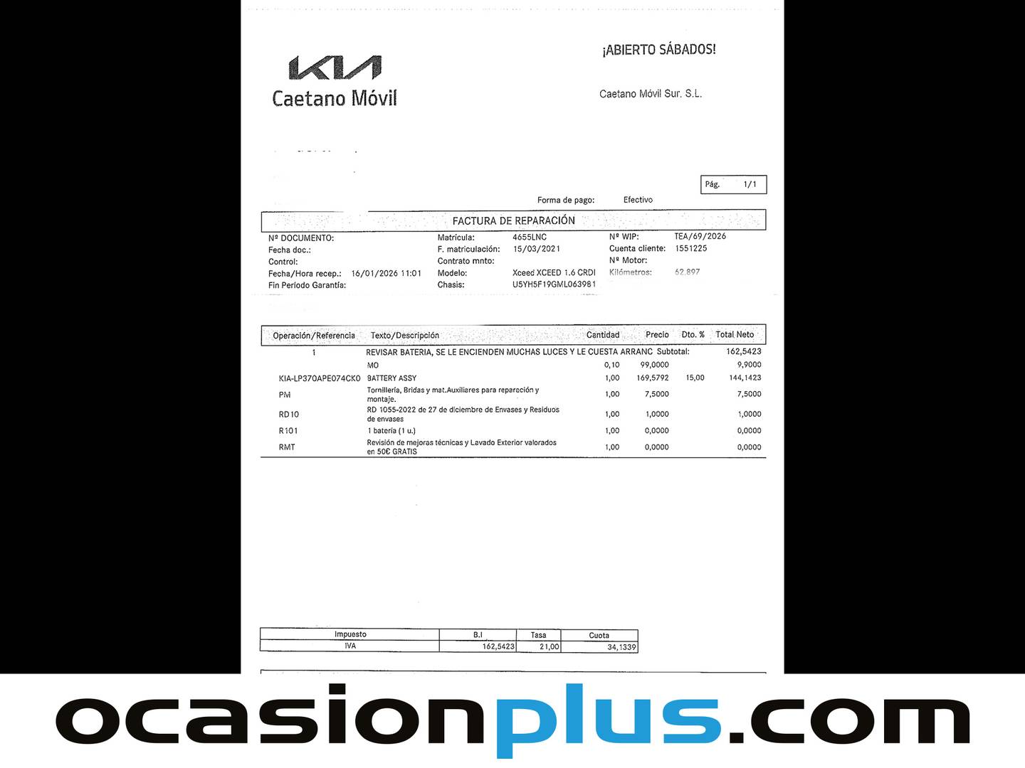 Foto del mantenimiento del KIA XCeed KIA XCeed 1.6 MHEV Emotion DCT (136 CV)