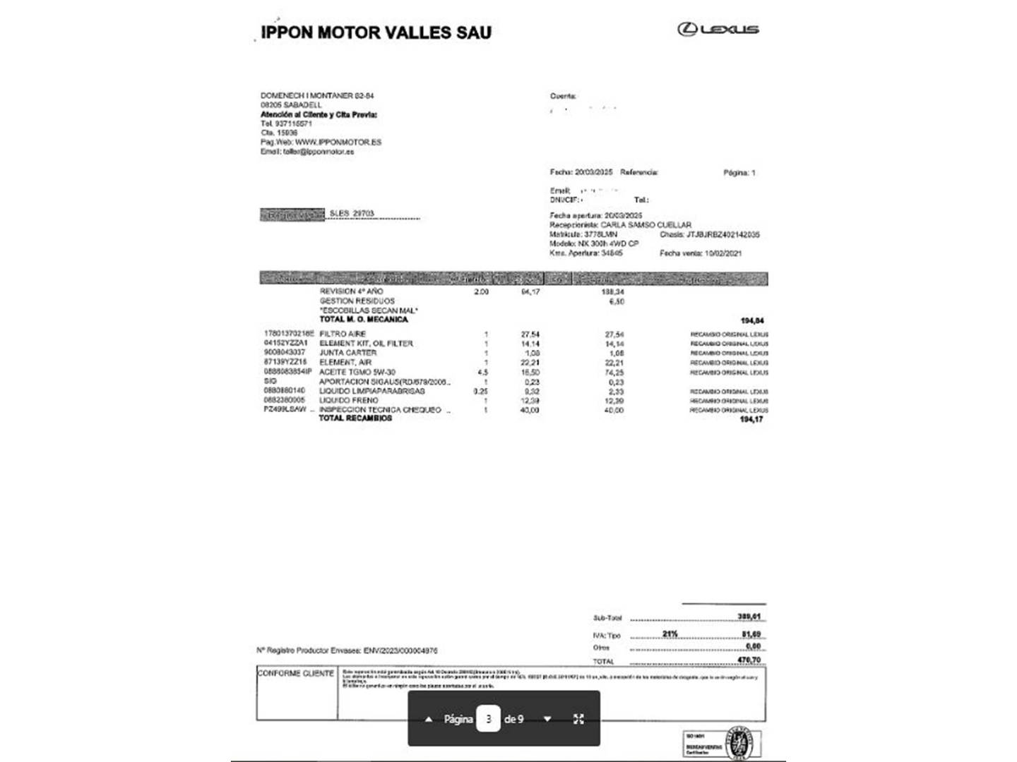 Foto Lexus NX Lexus NX Sport Panorámico 4WD  (197 CV)