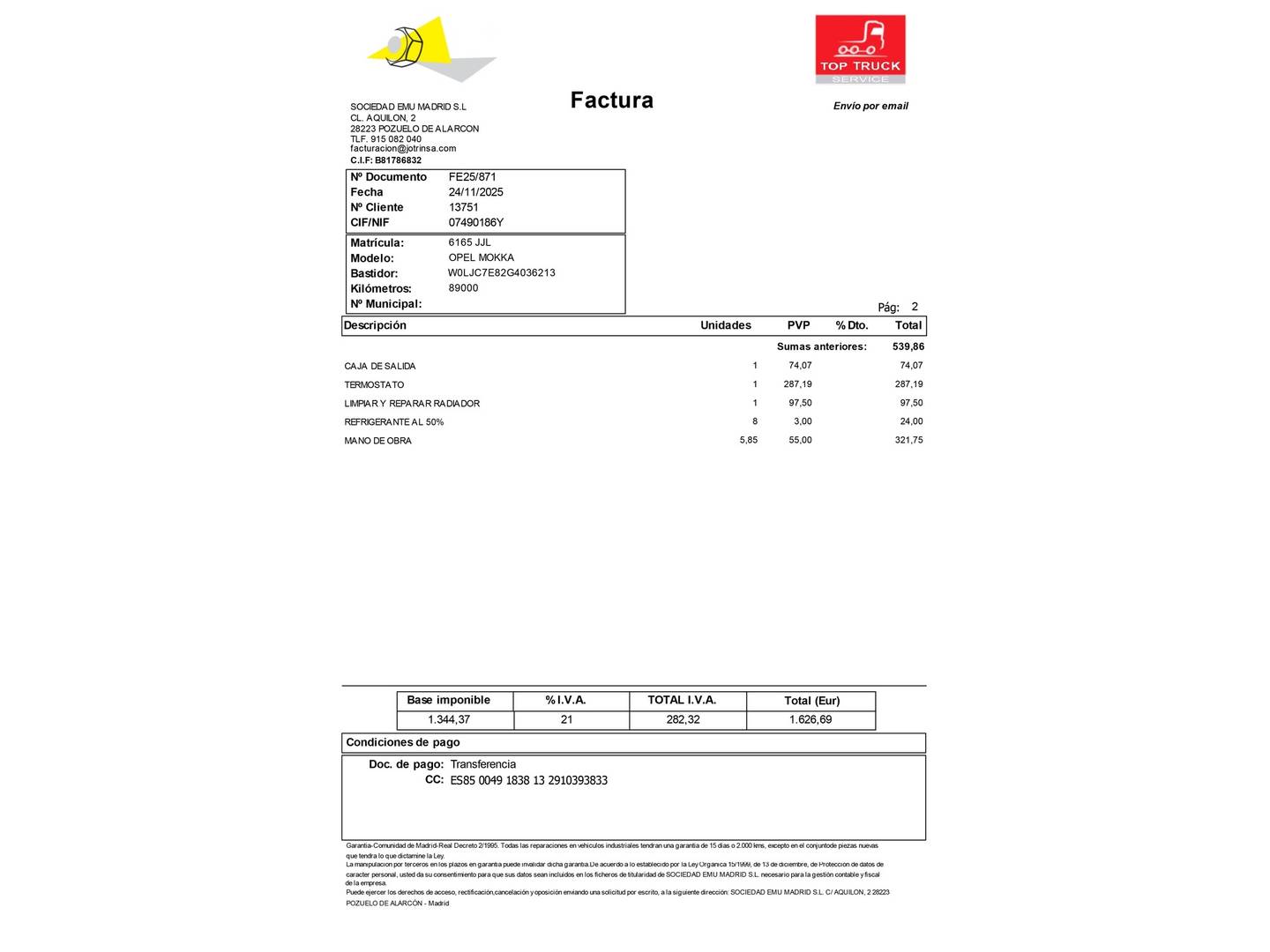 Foto del mantenimiento del Opel Mokka Opel Mokka 1.4 Turbo S&S Selective 4x2 (140 CV)