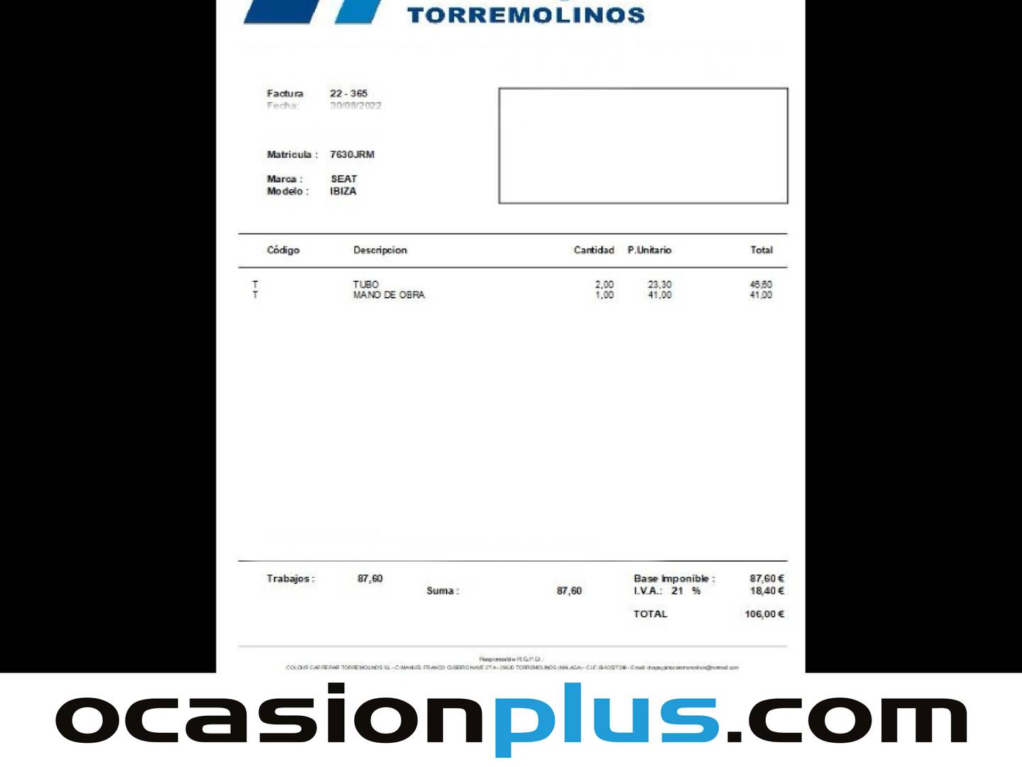 Foto del mantenimiento del Seat Ibiza Seat Ibiza 1.2 TSI Reference (90 CV)