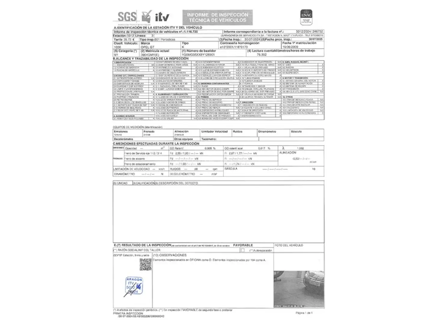 Foto Opel GT Opel GT 2.0T (264 CV)