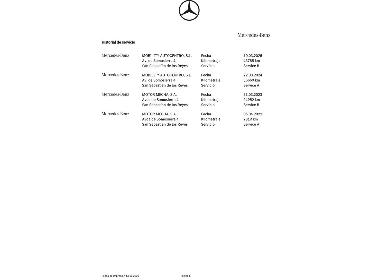 Foto del mantenimiento del Mercedes Clase A Mercedes Clase A 180 d (116 CV) Pack AMG