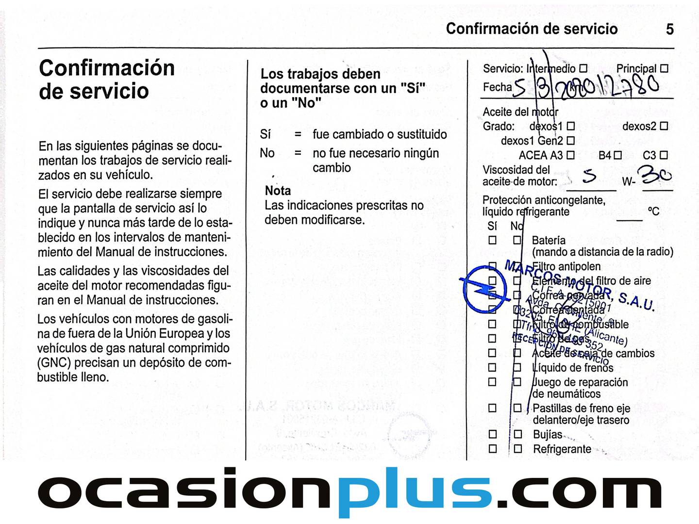 Foto del mantenimiento del Opel Astra Opel Astra Sports Tourer 1.6 CDTI S&S Dynamic (136 CV)