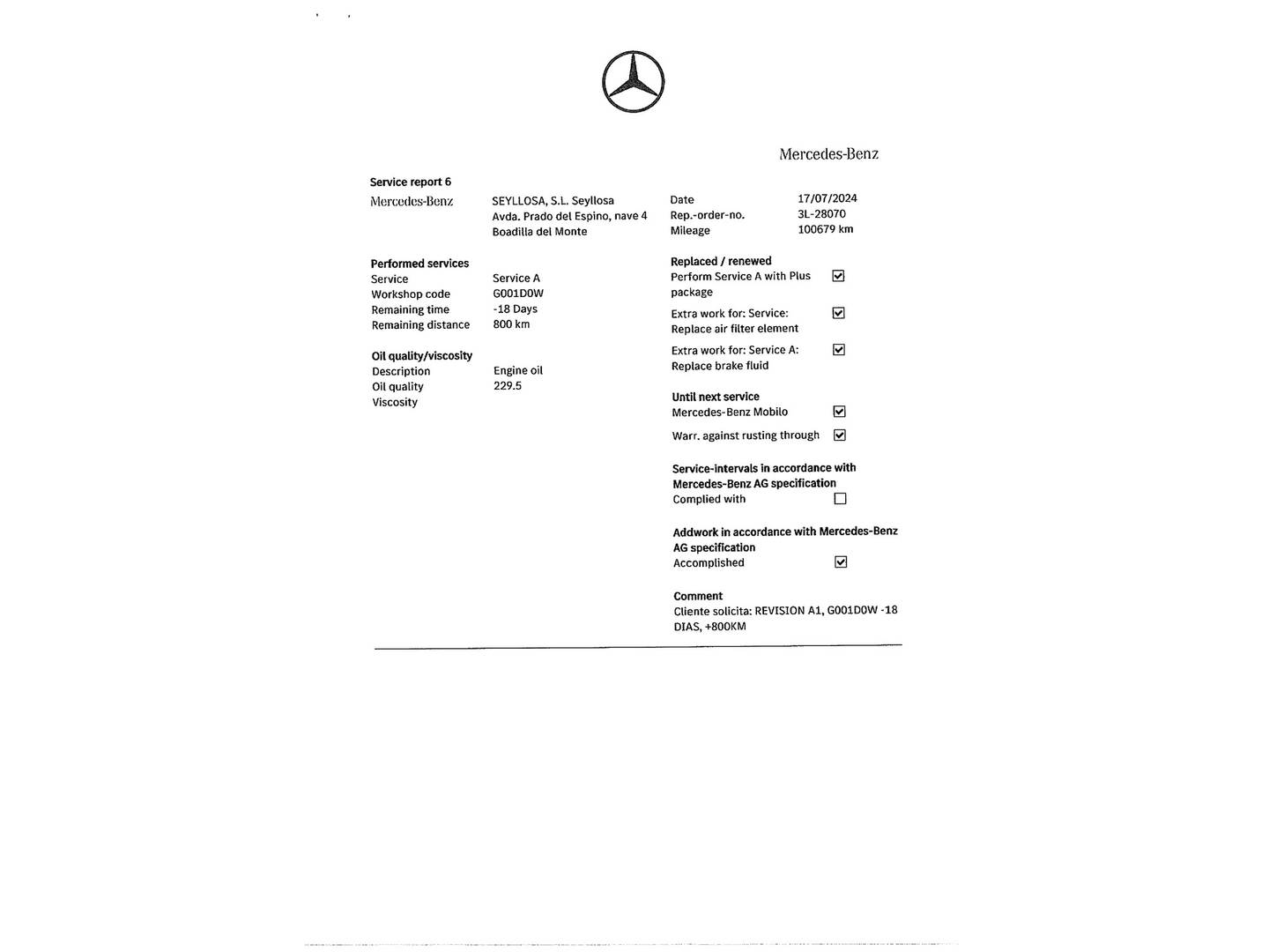 Foto del mantenimiento del Mercedes CLA Mercedes CLA CLA 45 AMG 4Matic Shooting Brake (381 CV)