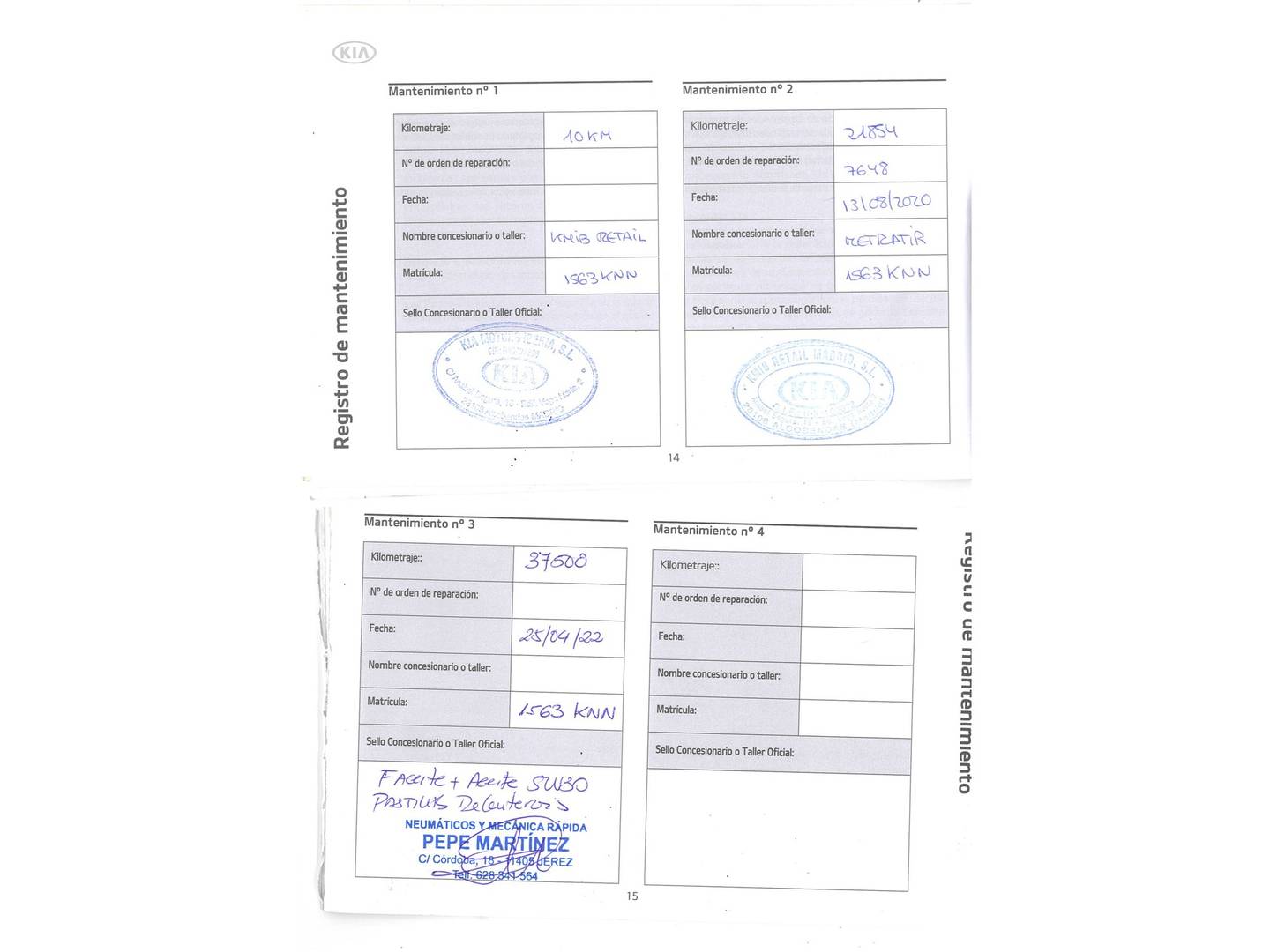 Foto del mantenimiento del KIA Carens Kia Carens 1.6 GDi Concept (135 CV) 7 Plazas