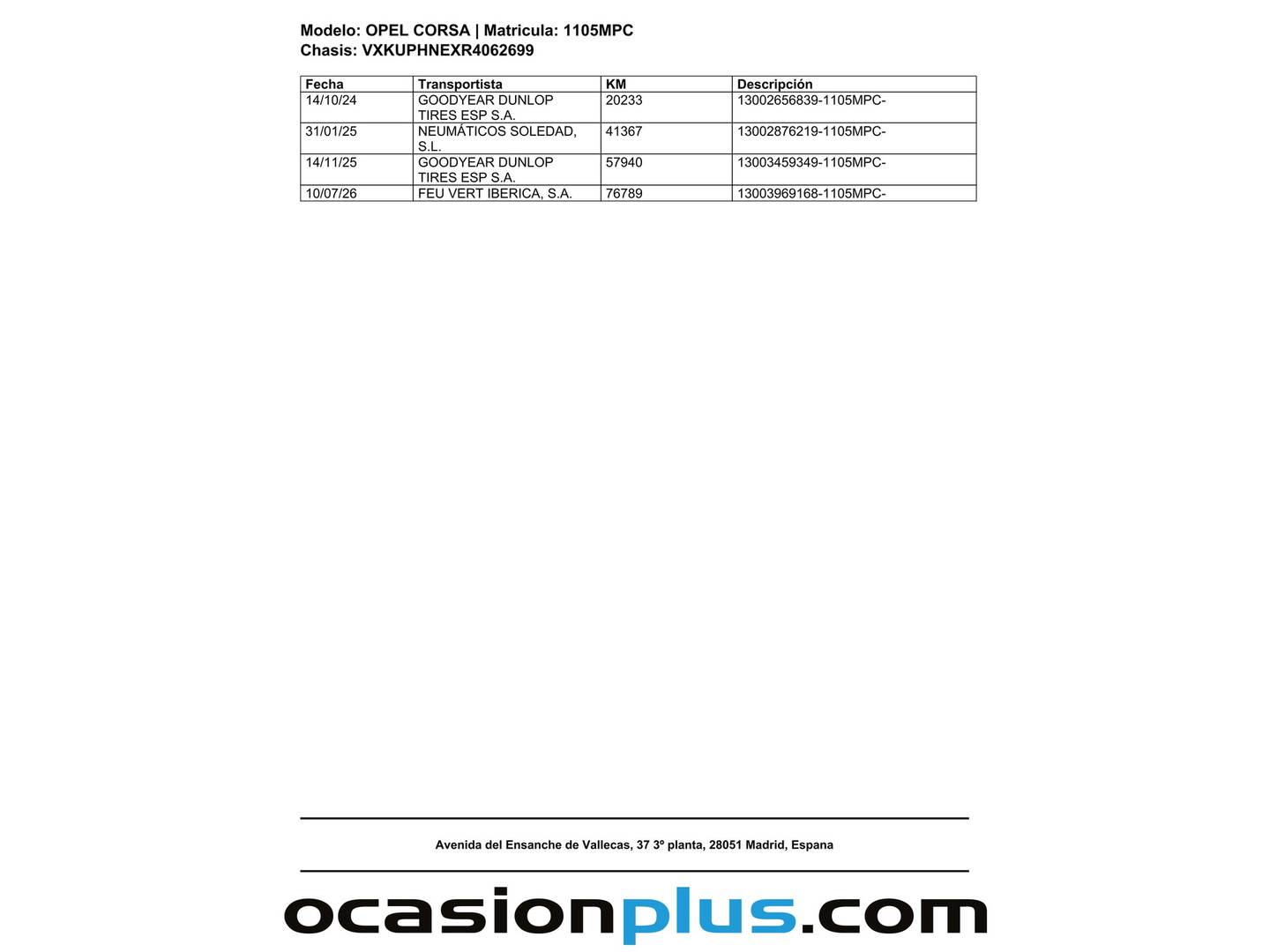 Foto del mantenimiento del Opel Corsa Opel Corsa 1.2 T XHL GS (100 CV)