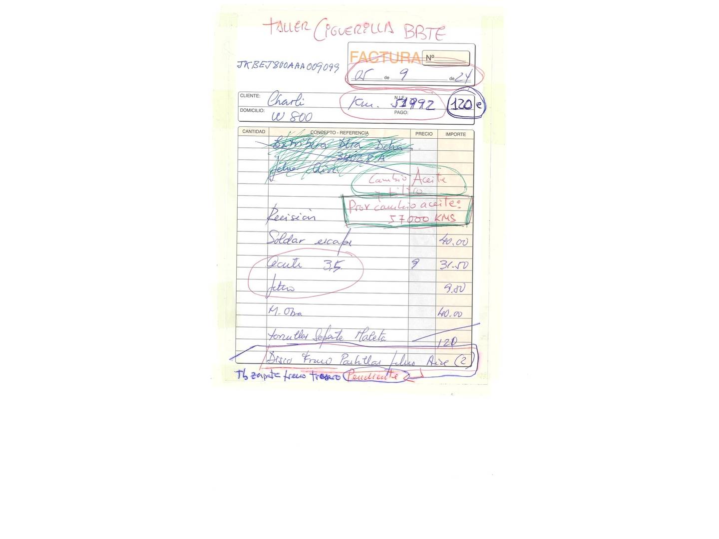 Foto del mantenimiento del Kawasaki W800 Cafe Style Kawasaki W800 Cafe Style (48 CV)