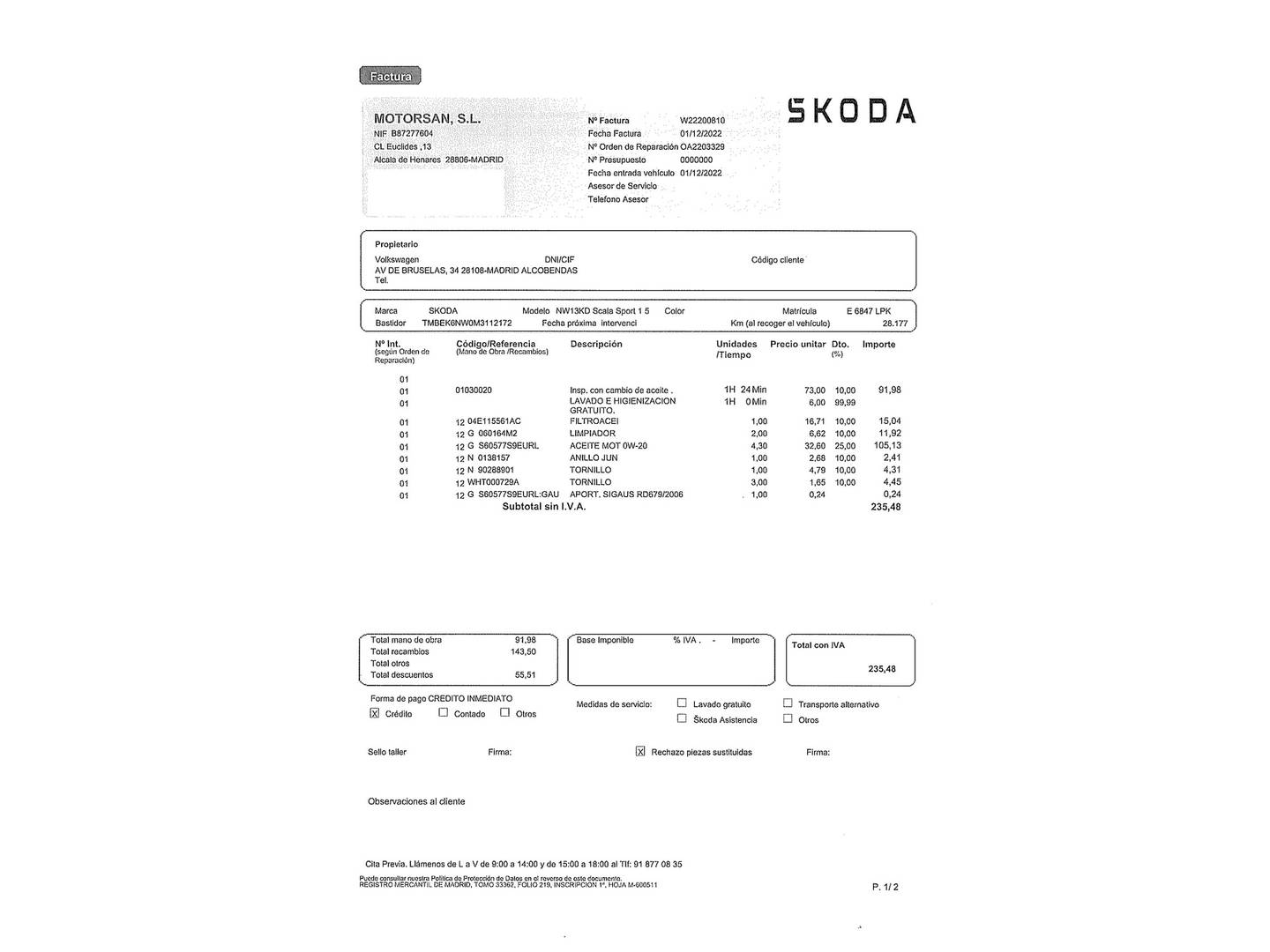 Foto Skoda Scala Skoda Scala 1.5 TSI Sport DSG (150 CV)