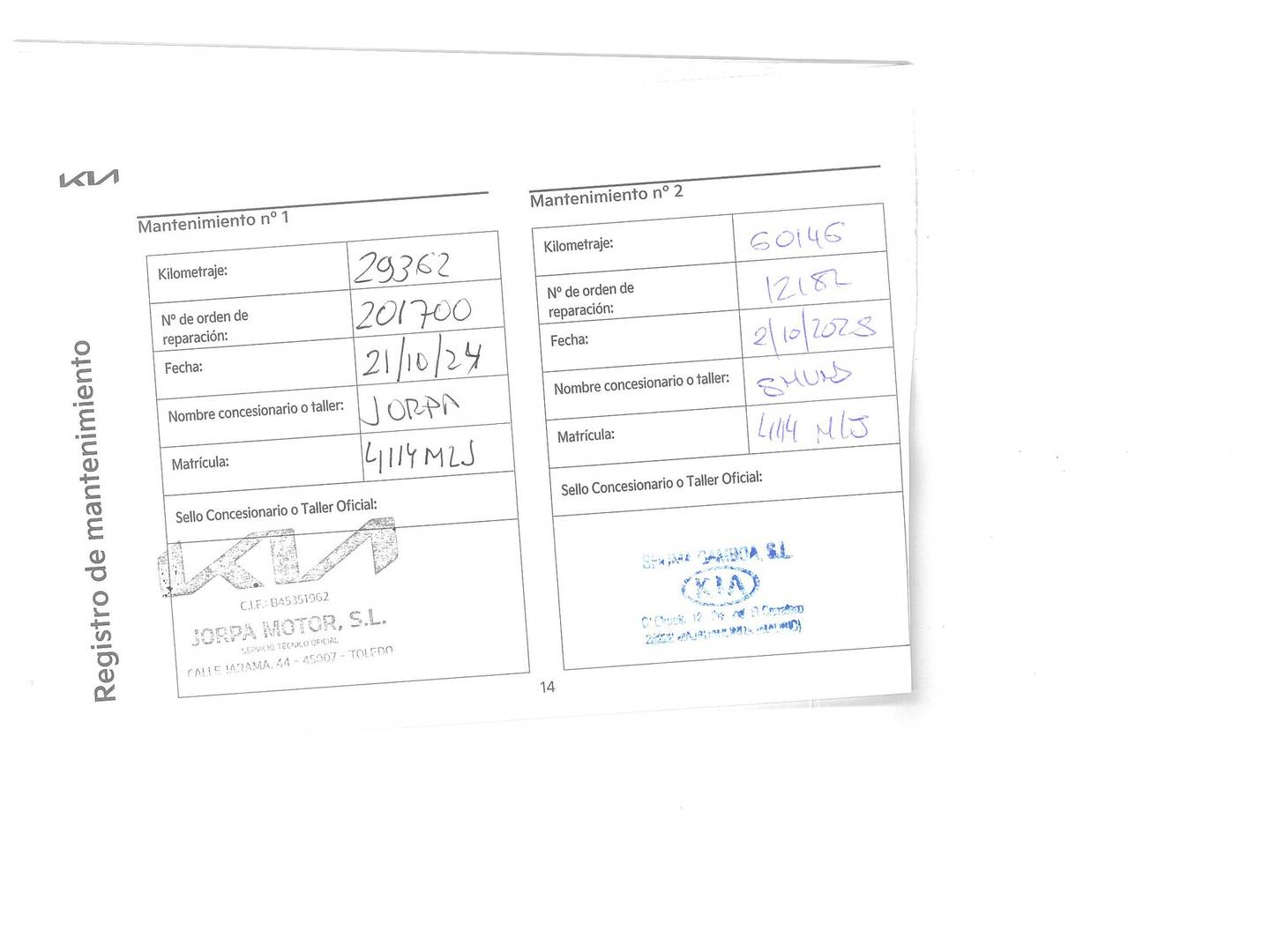 Foto del mantenimiento del KIA e-Niro KIA e-Niro Emotion (Long Range) (204 CV)