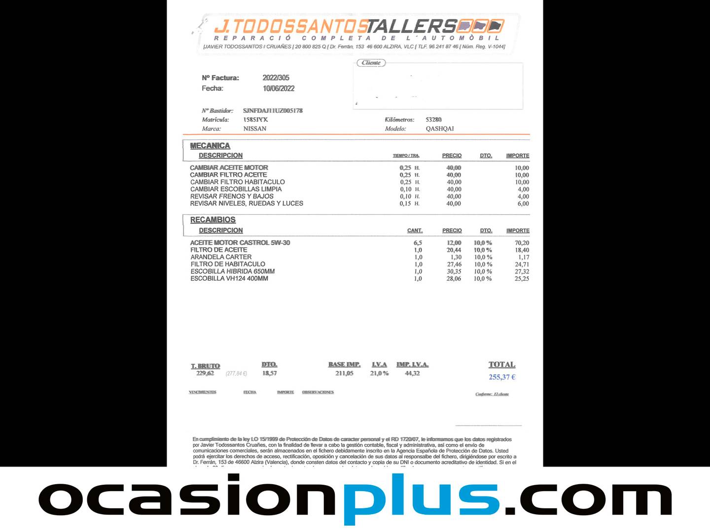 Foto del mantenimiento del Nissan QASHQAI Nissan Qashqai dCi 130 Tekna 4x2 XTronic (130 CV)