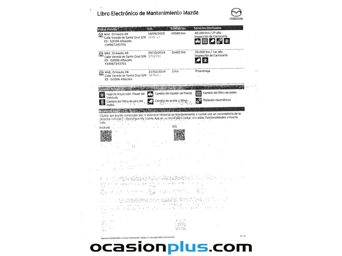 Foto del mantenimiento del Mazda CX-5 Mazda CX-5 2.0 Skyactiv-G Evolution Design Nav 2WD (165 CV)