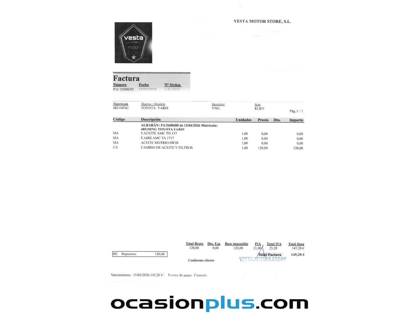 Foto del mantenimiento del Toyota Yaris Cross Toyota Yaris Cross 120H Business Plus (116 CV)