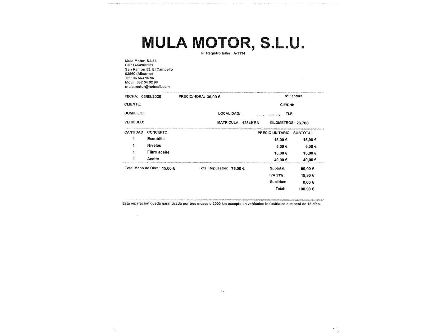 Foto del mantenimiento del Renault Clio Renault Clio Sport Tourer Zen Energy TCe (90 CV)