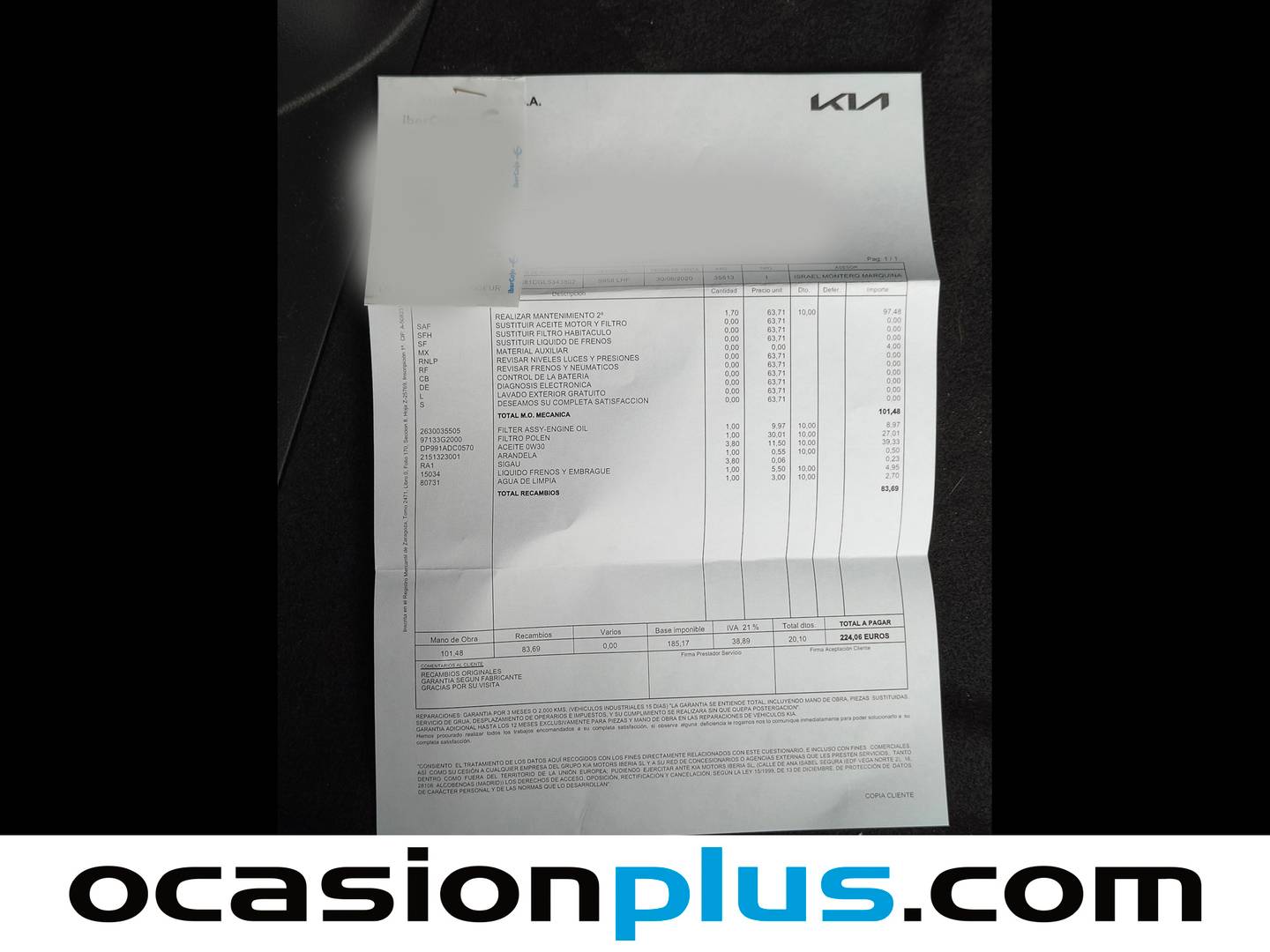 Foto del mantenimiento del KIA Niro KIA Niro 1.6 GDi HEV Drive (141 CV)