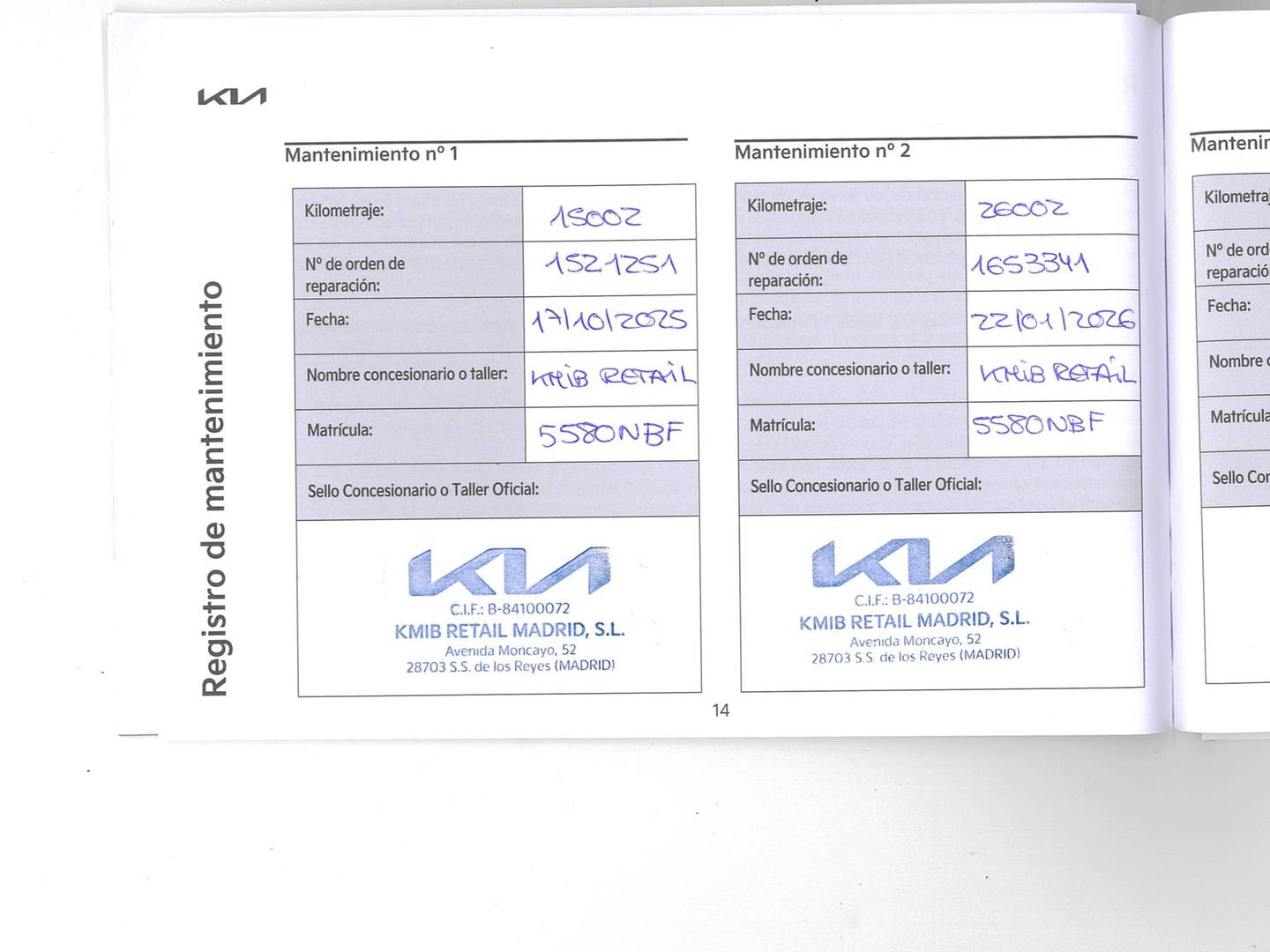 Foto del mantenimiento del KIA XCeed KIA XCeed 1.0 T-GDi Drive (100 CV)