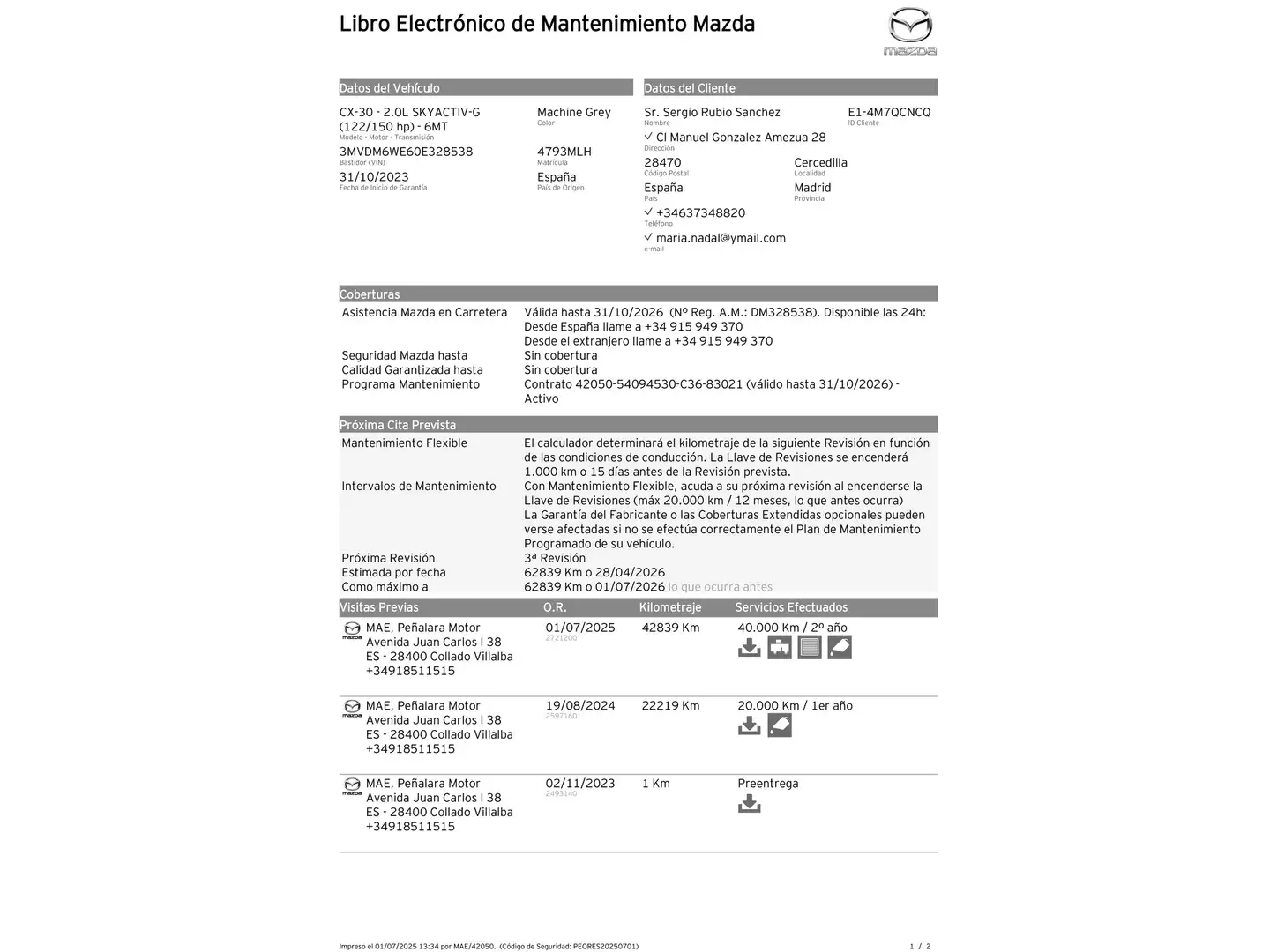 Foto Mazda CX-30 Mazda CX-30 2.0 Skyactiv-G Evolution 2WD (122 CV)