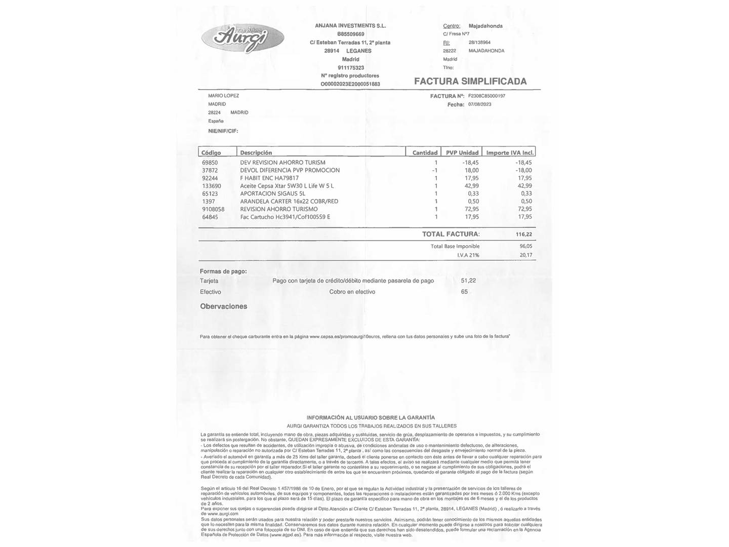 Foto del mantenimiento del Opel Mokka Opel Mokka 1.4 Turbo S&S Excellence 4x2 (140 CV)