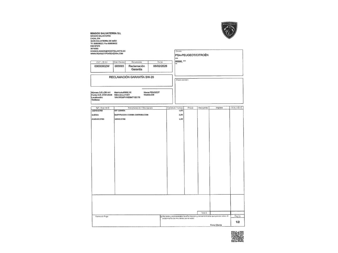 Foto del mantenimiento del Peugeot 208 Peugeot 208 PureTech 130 GT EAT8 (130 CV)