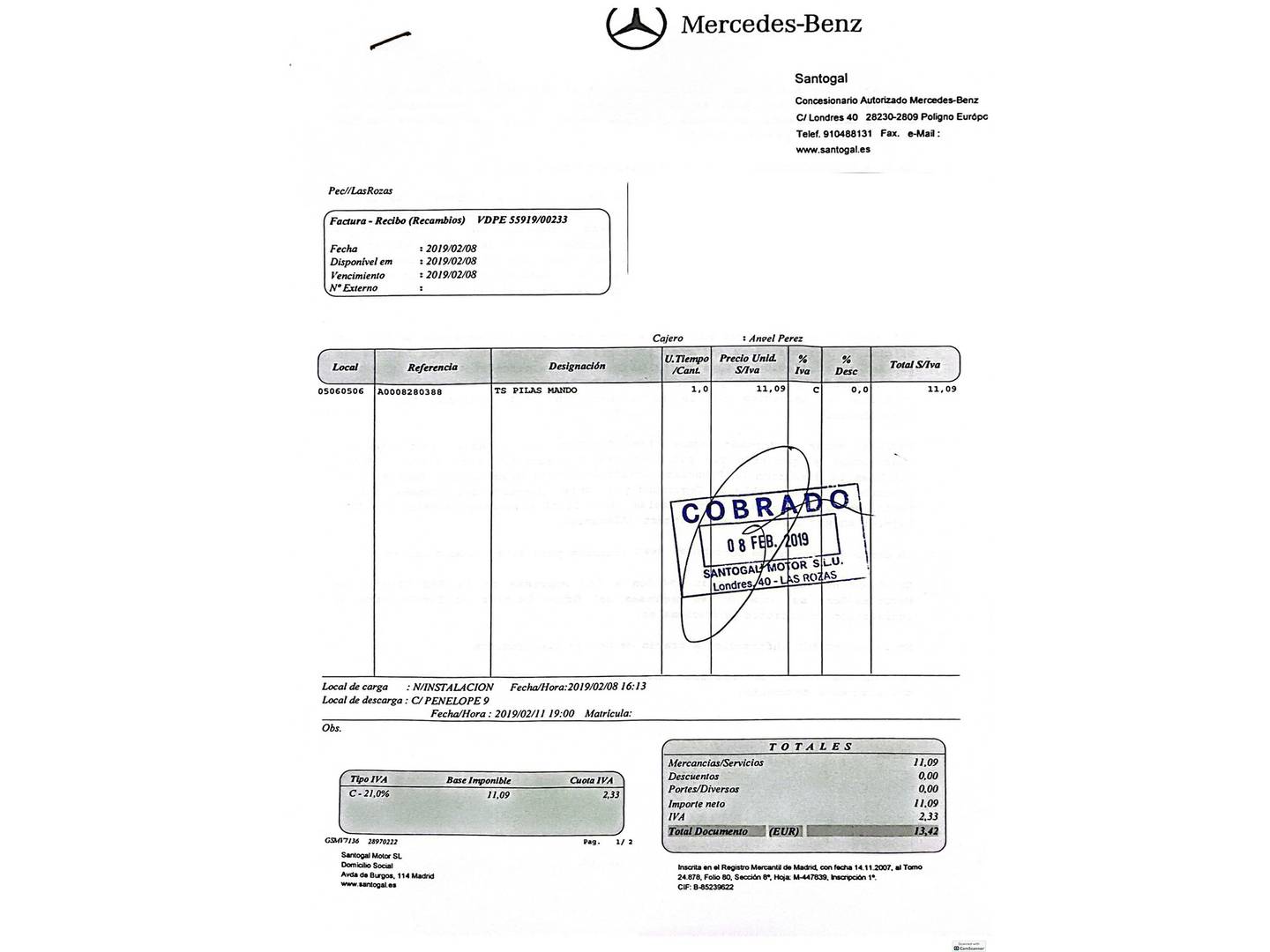 Foto del mantenimiento del Mercedes Clase A Mercedes Clase A 200 d (136 CV) Pack AMG