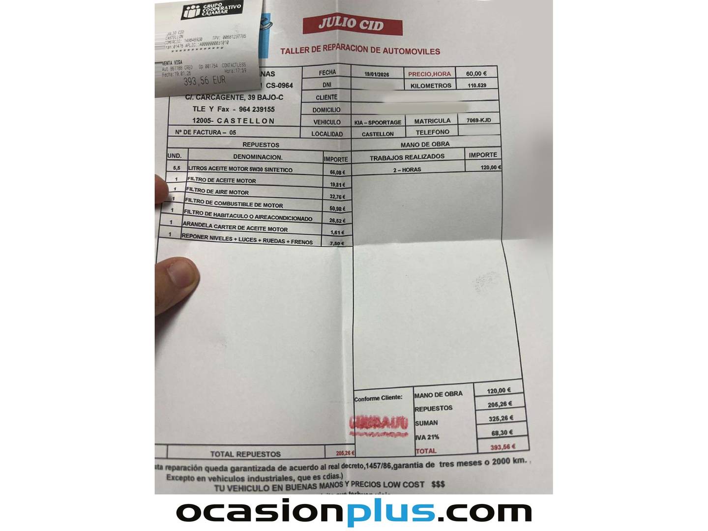 Foto del mantenimiento del KIA Sportage KIA Sportage 1.7 CRDi VGT Eco-Dynamics x-Tech17 4x2 (115 CV)
