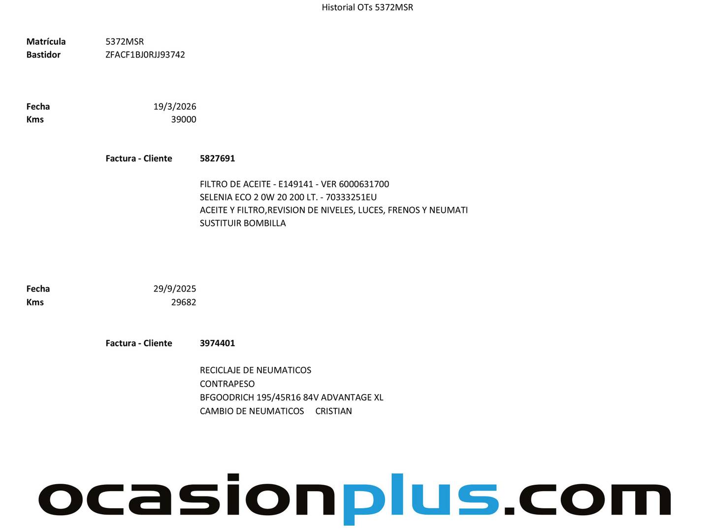 Foto del mantenimiento del Fiat 500 Fiat 500 1.0 Hybrid Dolcevita (70 CV)