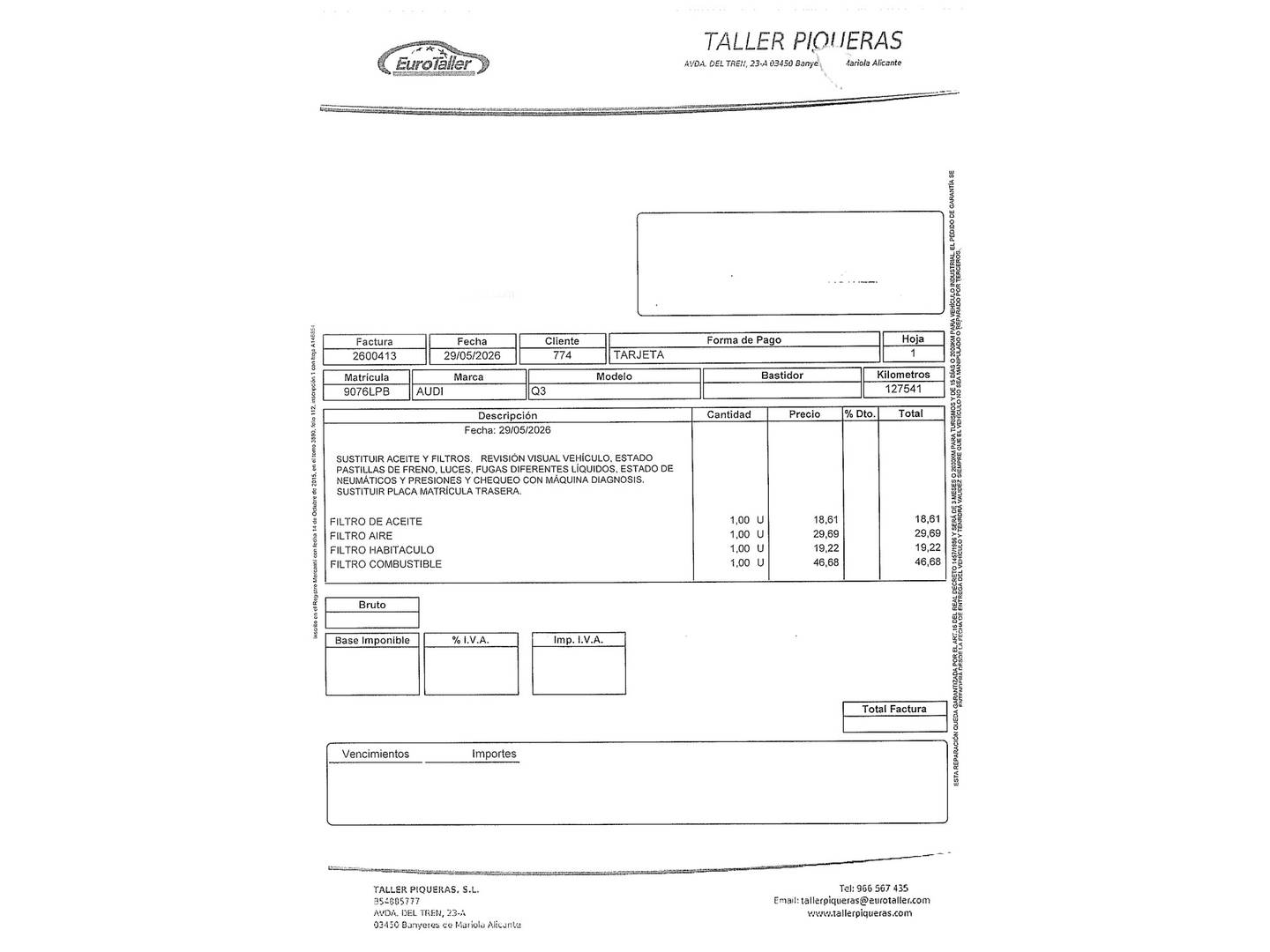 Foto del mantenimiento del Audi Q3 Audi Q3 Advanced 35 TDI (150 CV) S tronic