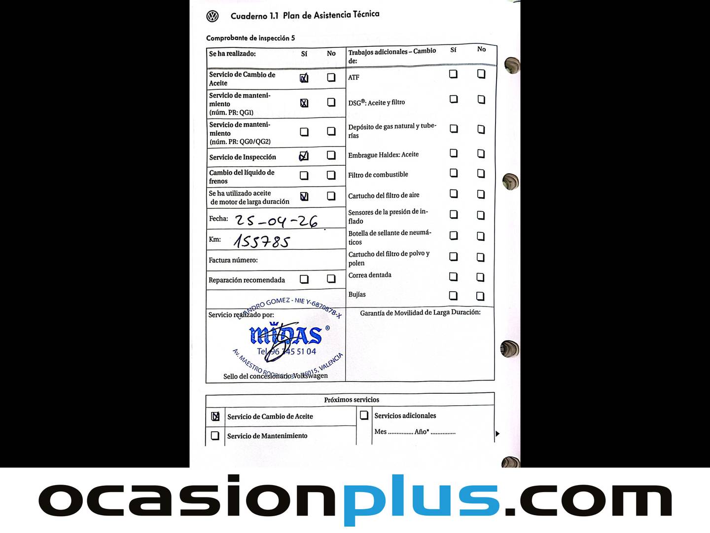 Foto del mantenimiento del Volkswagen Passat Volkswagen Passat Advance Plus 2.0 TDI DPF (110 CV)