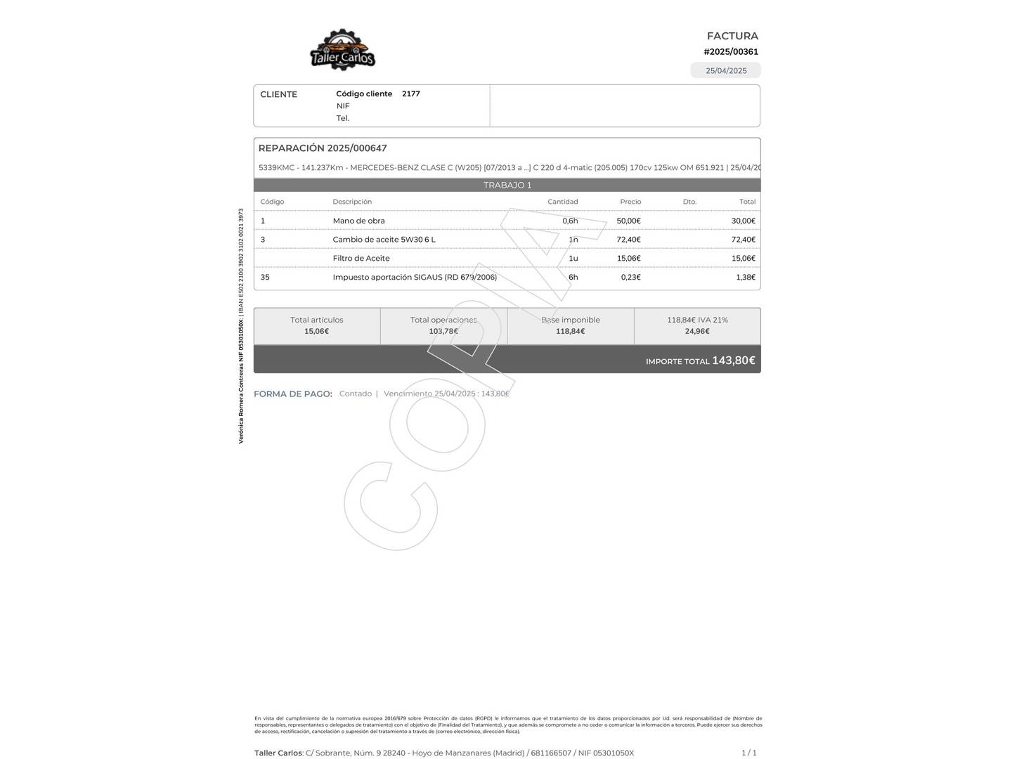 Foto Mercedes Clase C Mercedes-Benz Clase C Coupe 220 d (170 CV) Pack AMG