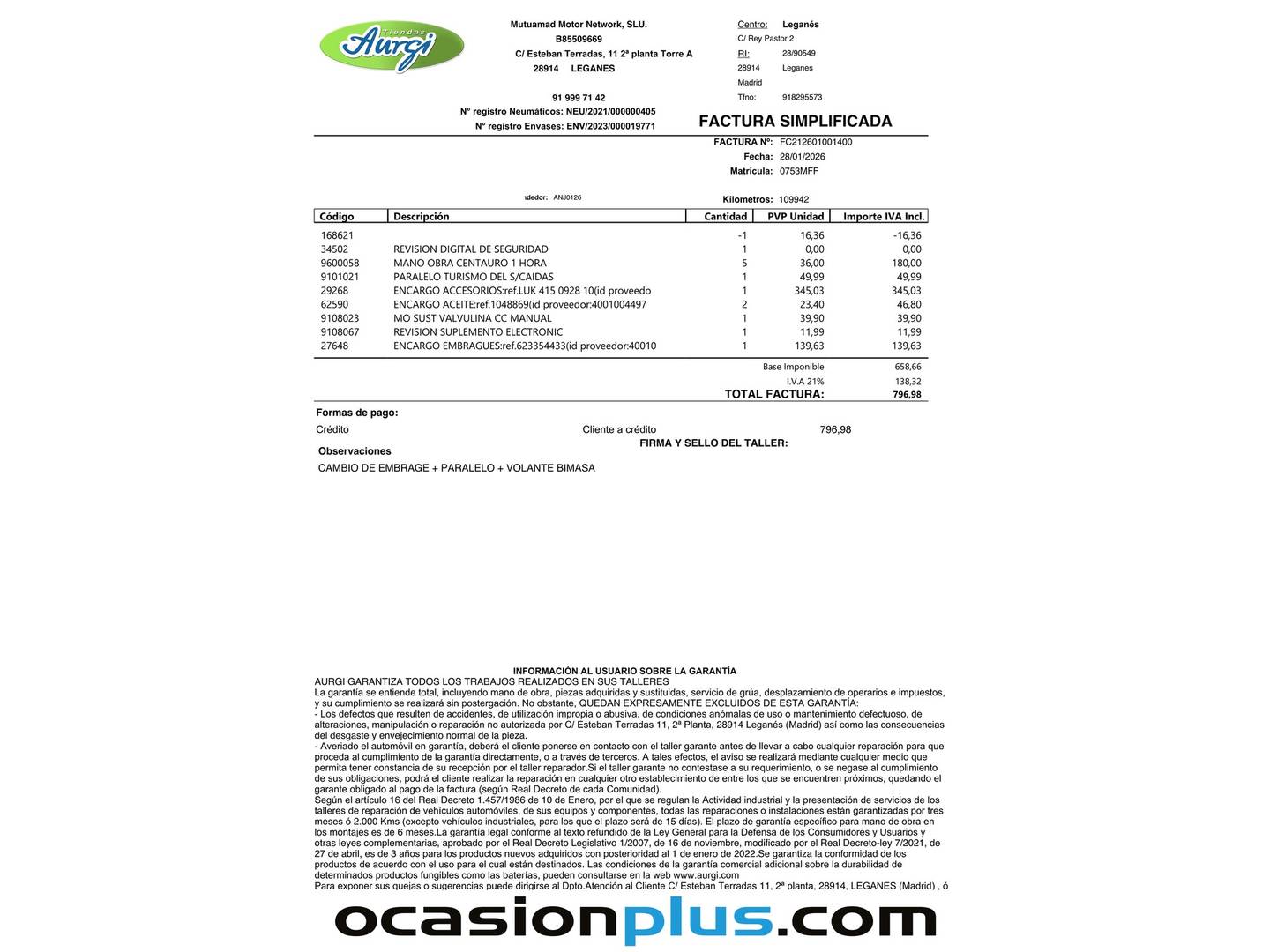 Foto del mantenimiento del Nissan QASHQAI Nissan Qashqai DIG-T 140 mHEV N-Connecta 4x2 (140 CV)