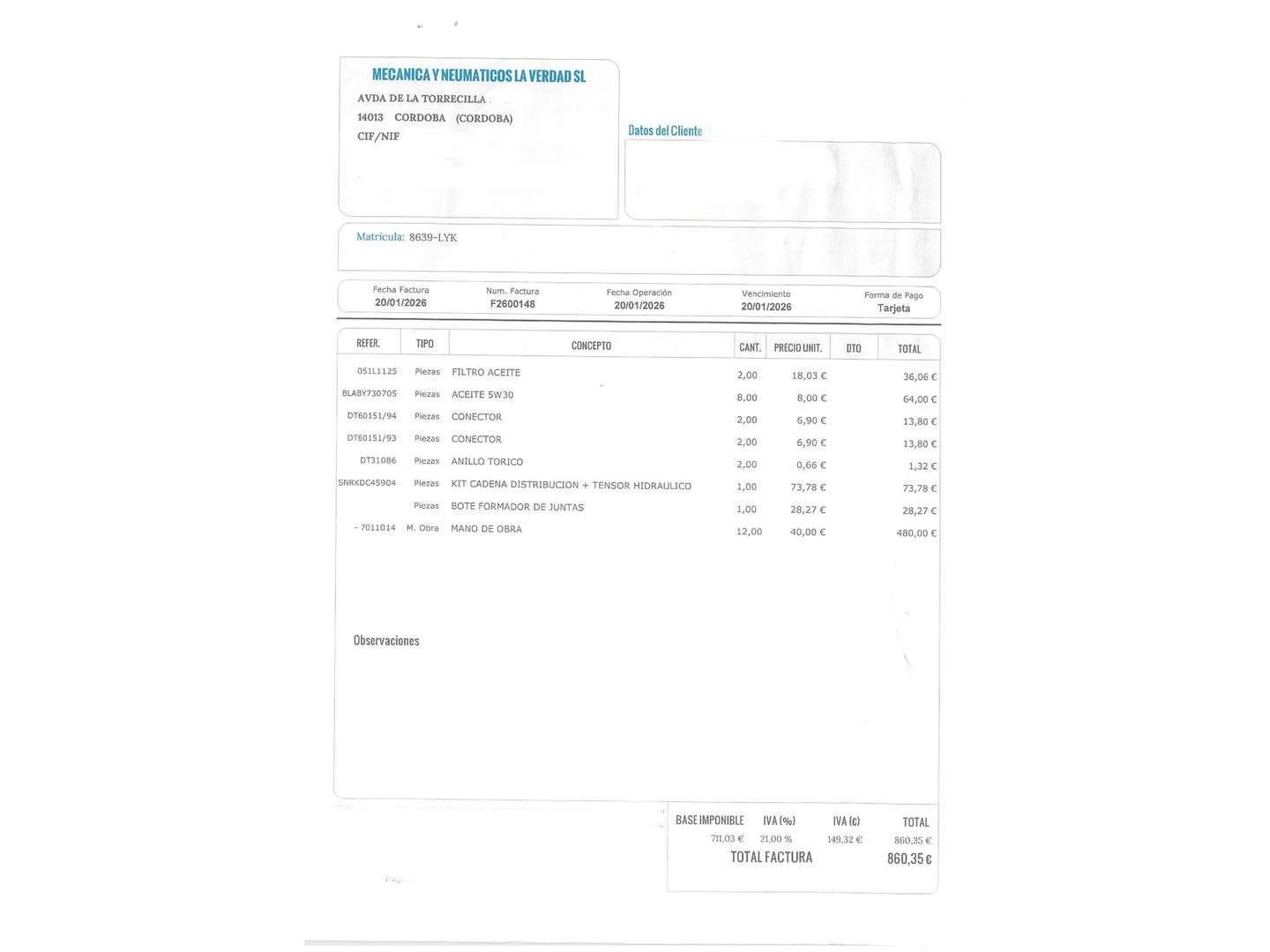 Foto del mantenimiento del Opel Grandland Opel Grandland X 1.5 CDTi GS Line Auto (130 CV)