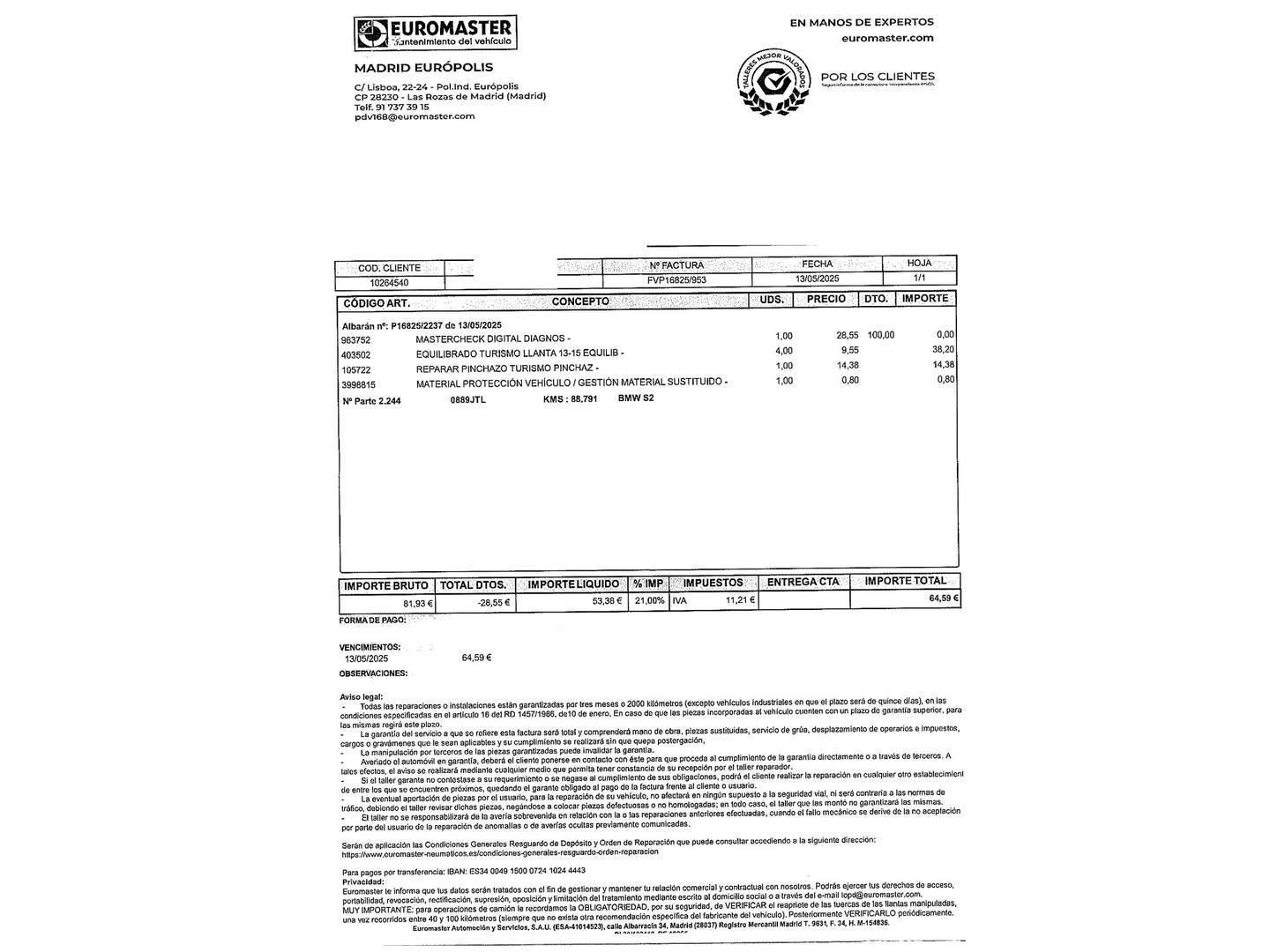 Foto del certificado del BMW Serie 2 BMW Serie 2 218d Cabrio (150 CV)