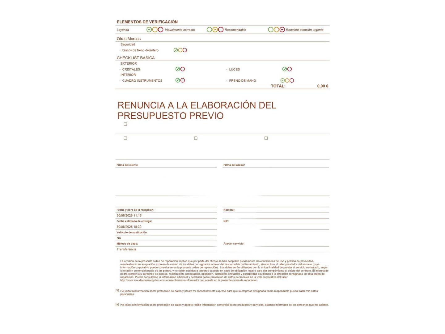 Foto del mantenimiento del Cupra León Cupra León 1.5 eTSI DSG (150 CV)