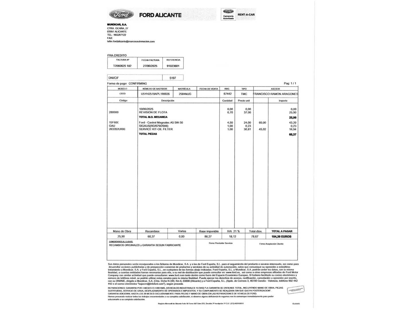 Foto del mantenimiento del KIA Ceed KIA Ceed 1.6 MHEV iMT Drive (136 CV)