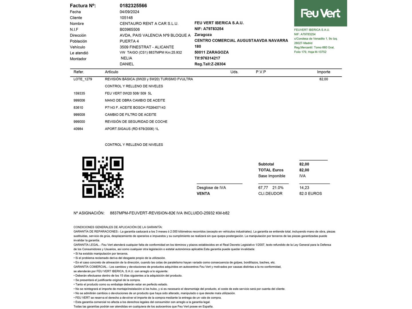 Foto del mantenimiento del Volkswagen Taigo Volkswagen Taigo Life 1.0 TSI (95 CV)