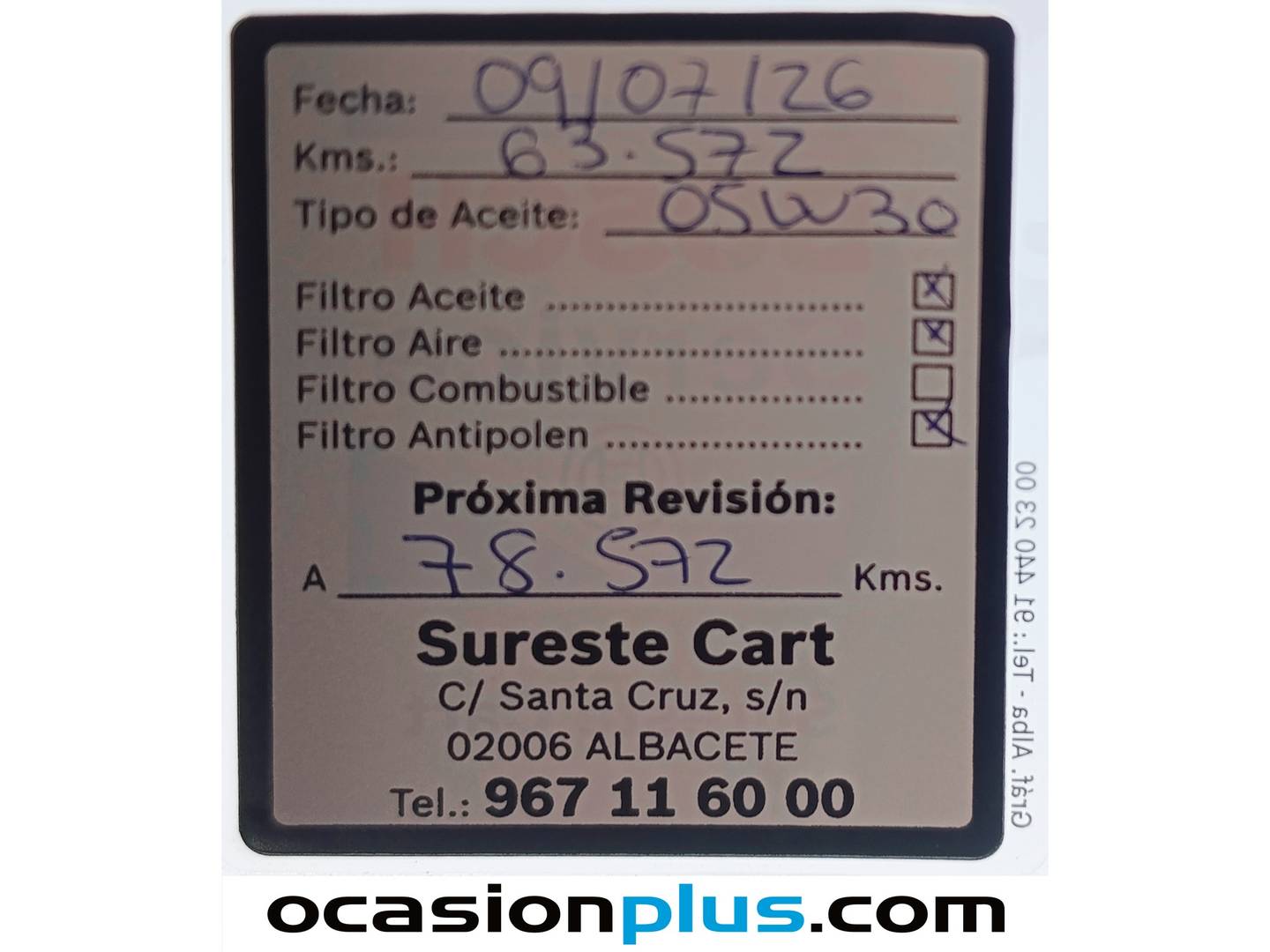 Foto del mantenimiento del Opel Corsa Opel Corsa 1.2 T XHL GS (100 CV)