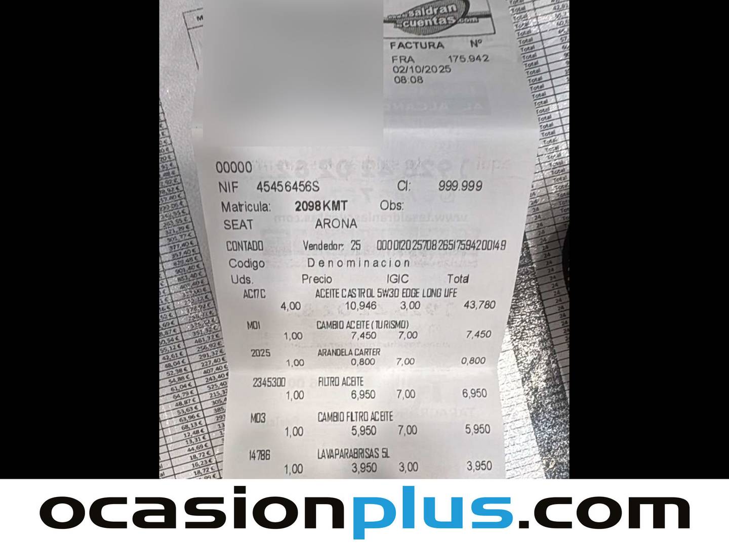Foto del mantenimiento del Seat Arona Seat Arona 1.0 TSI S&S FR (115 CV)