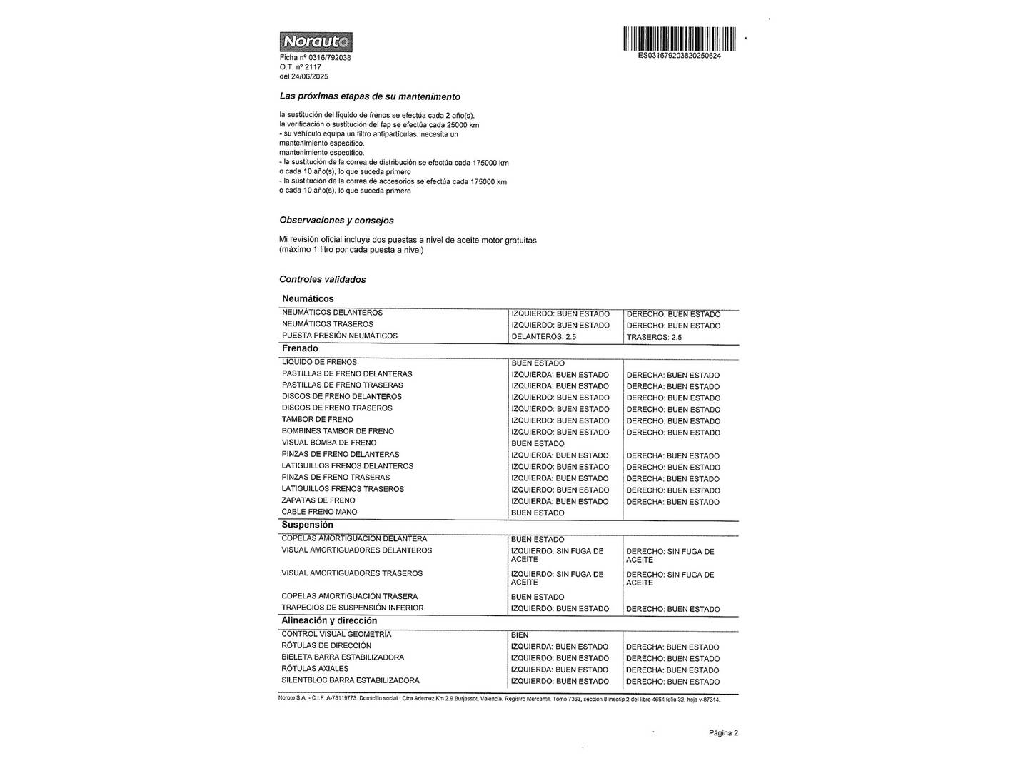 Foto del mantenimiento del Citroën C4 Citroën C4 1.6 e-HDI Collection (114 CV)