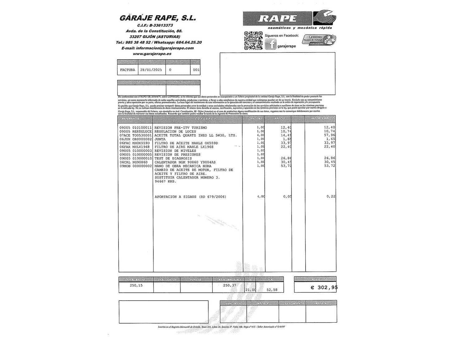 Foto del mantenimiento del Opel Corsa Opel Corsa 1.3 ecoFlex C´Mon (75 CV)