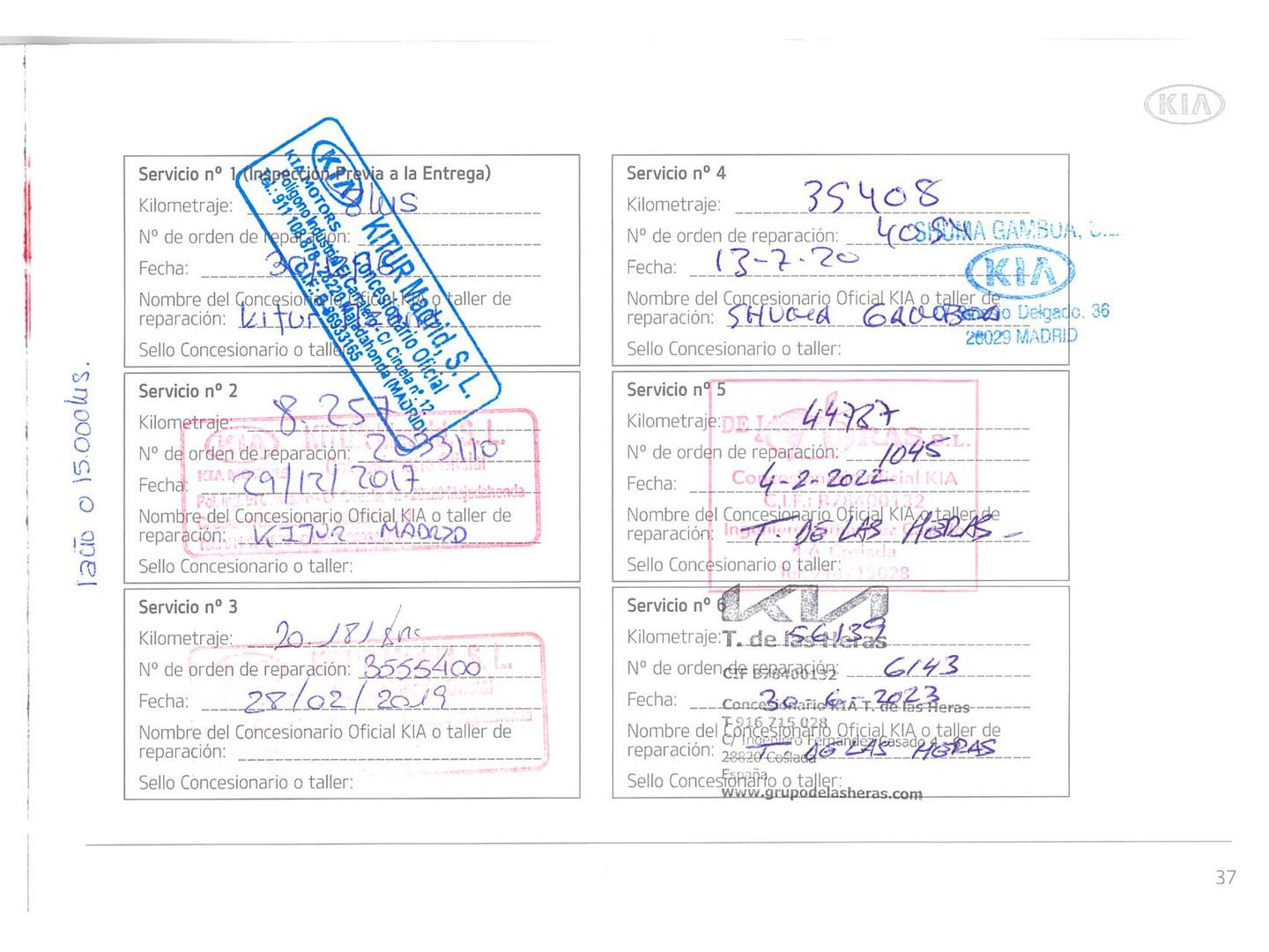 Foto del mantenimiento del KIA Picanto KIA Picanto 1.0 CVVT Eco-Dynamics x-Tech16 (66 CV)