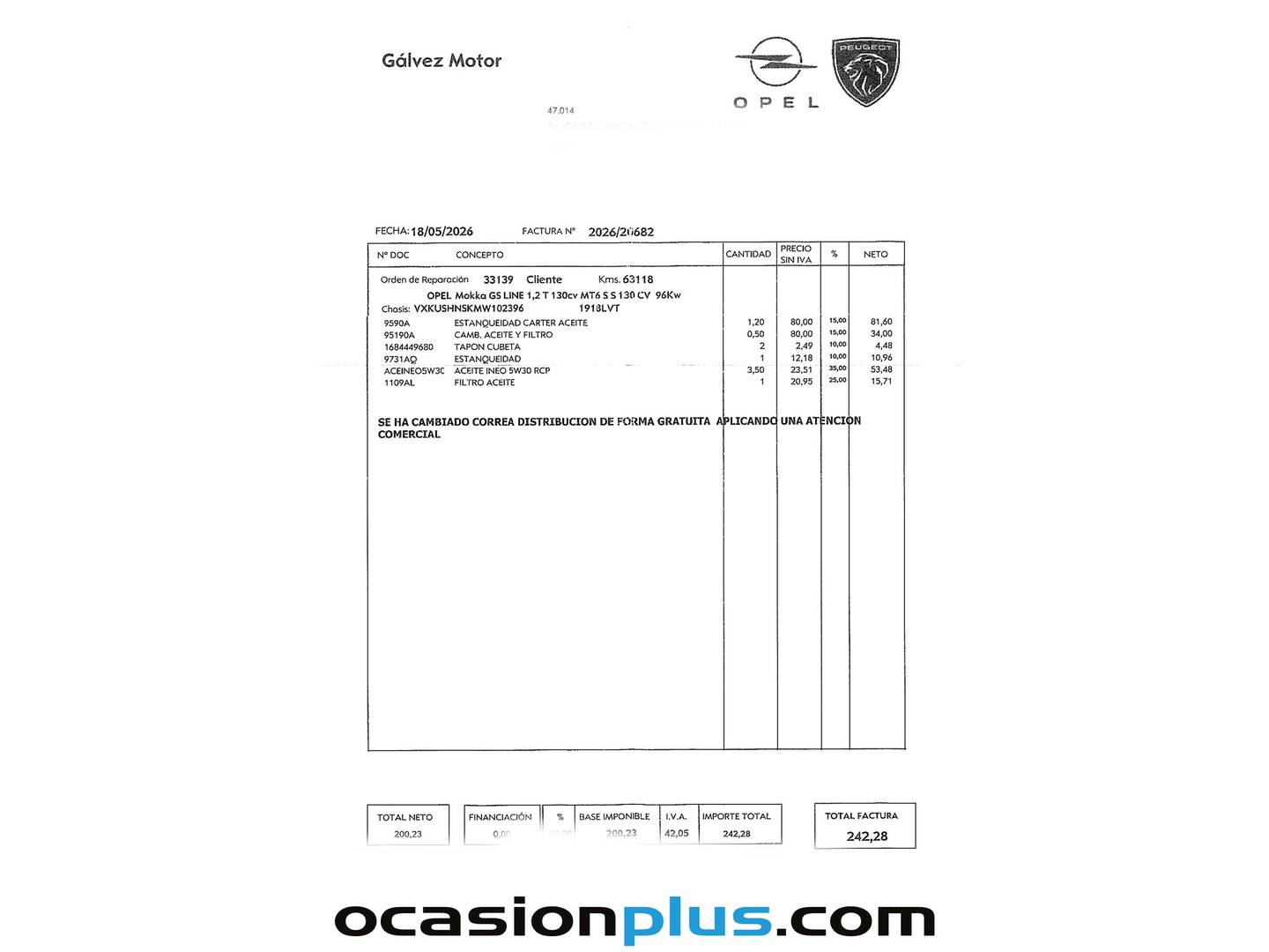 Foto del mantenimiento del Opel Mokka Opel Mokka 1.2 Turbo GS Line (130 CV)