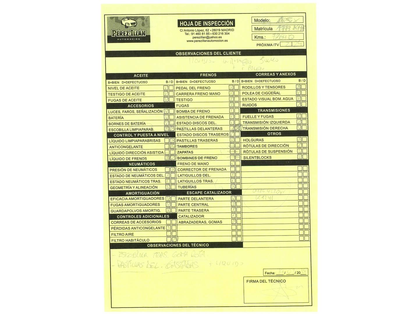 Foto del mantenimiento del Mitsubishi ASX Mitsubishi ASX 160 MPI Motion (117 CV)