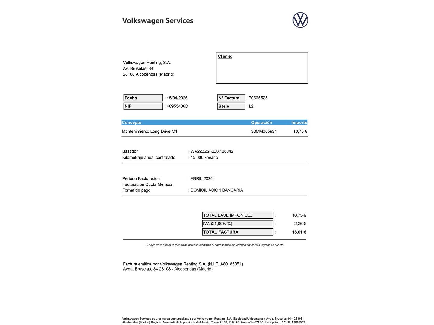 Foto del mantenimiento del Volkswagen Caddy Volkswagen Caddy Kombi 1.2 TSI BMT (84 CV)