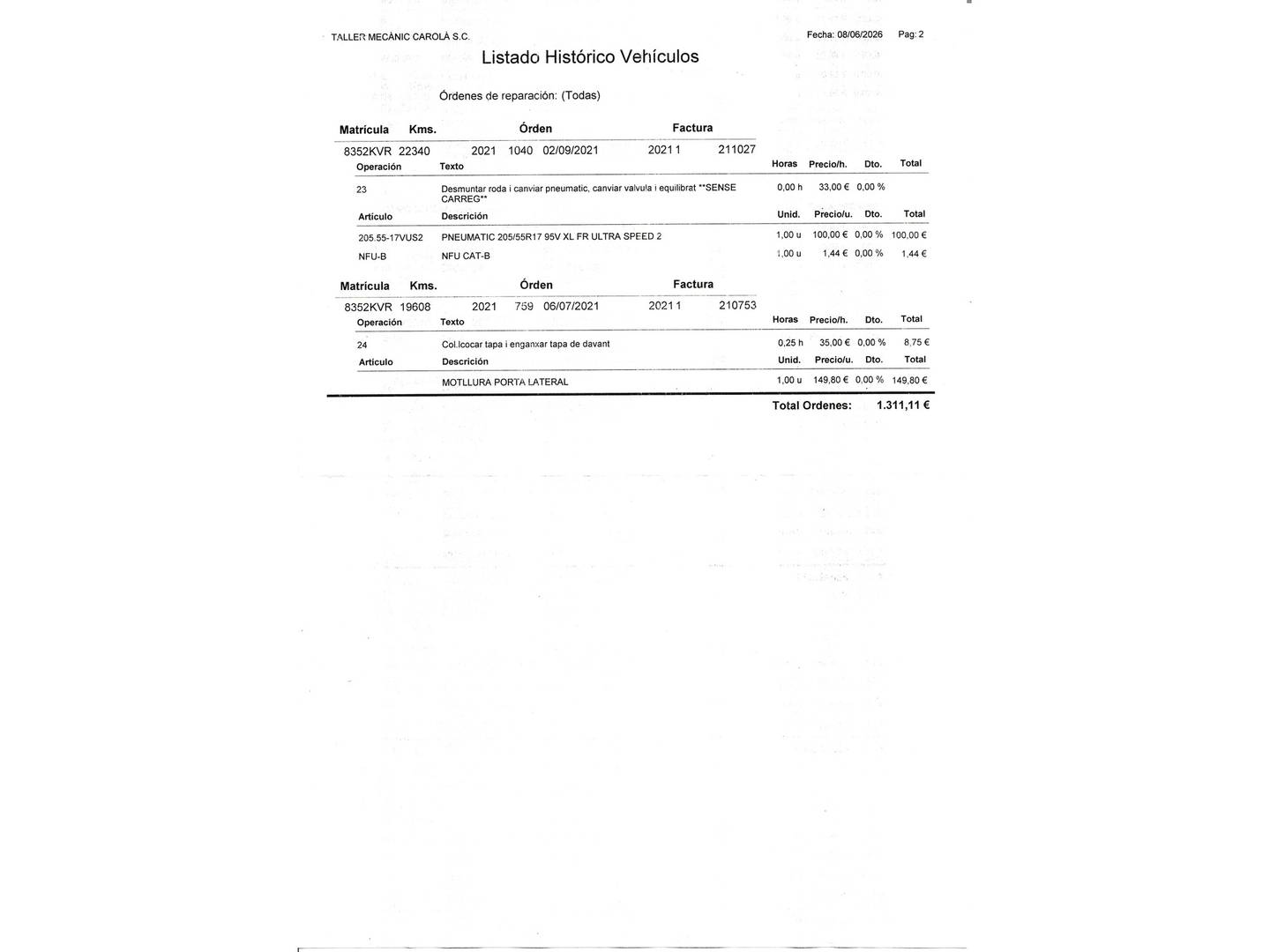 Foto del mantenimiento del Citroën Berlingo Citroën Berlingo PureTech 110 Talla M Shine (110 CV)