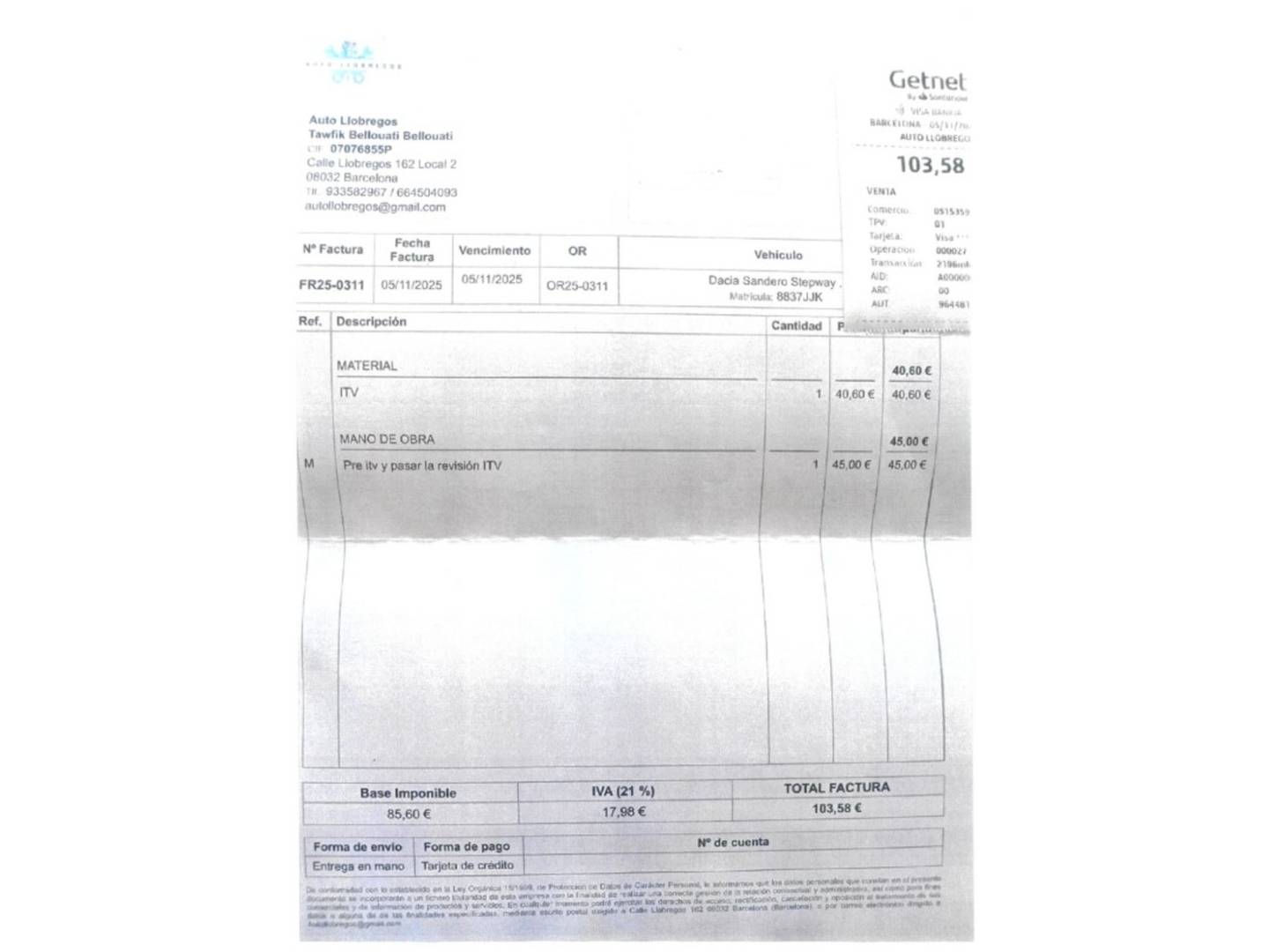 Foto del mantenimiento del Dacia Sandero Dacia Sandero Stepway TCe (90 CV)