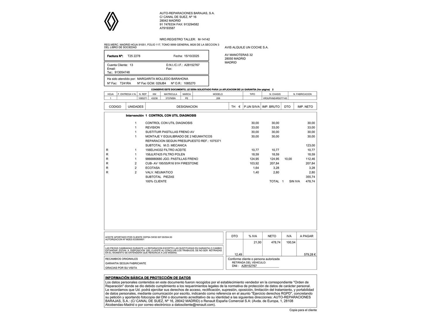 Foto del certificado del Peugeot 208 Peugeot 208 PureTech 100 Active (100 CV)