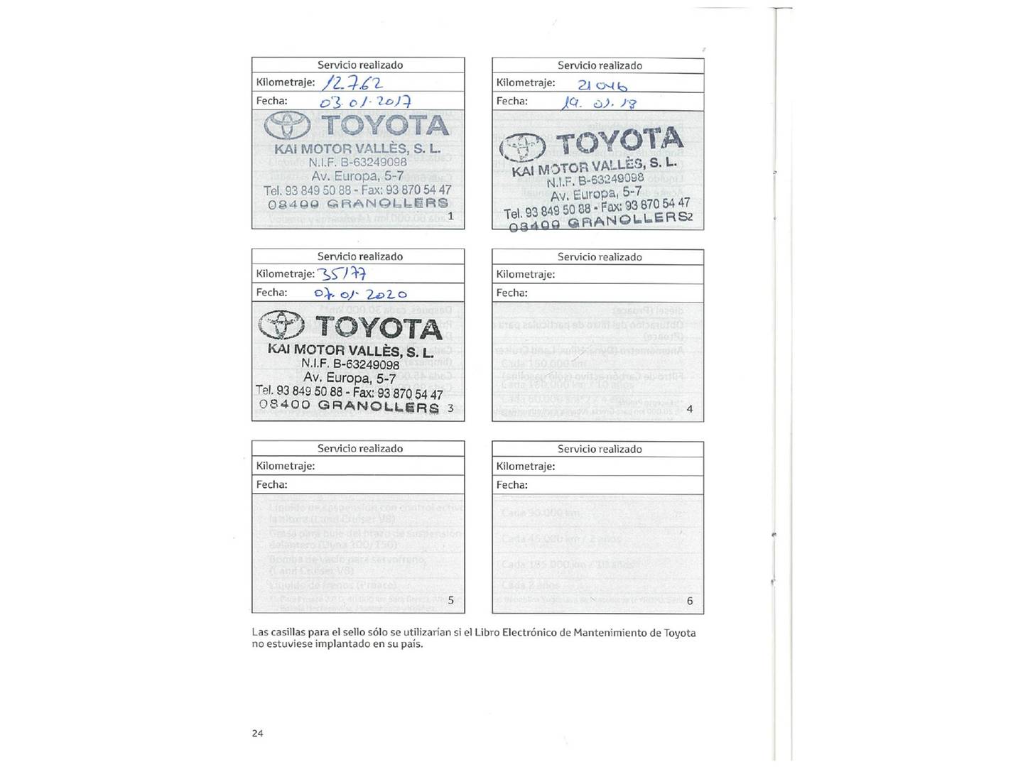 Foto del mantenimiento del Toyota Auris Toyota Auris 120T Active (116 CV)