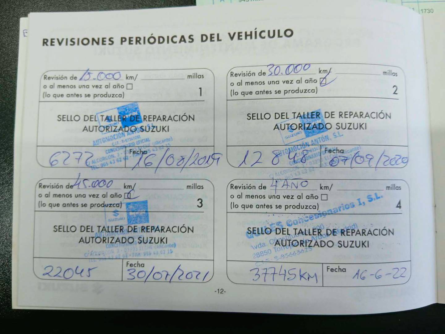 Foto del mantenimiento del Suzuki SX4 S-Cross Suzuki SX4 S-Cross 1.0 DITC GLX (111 CV)