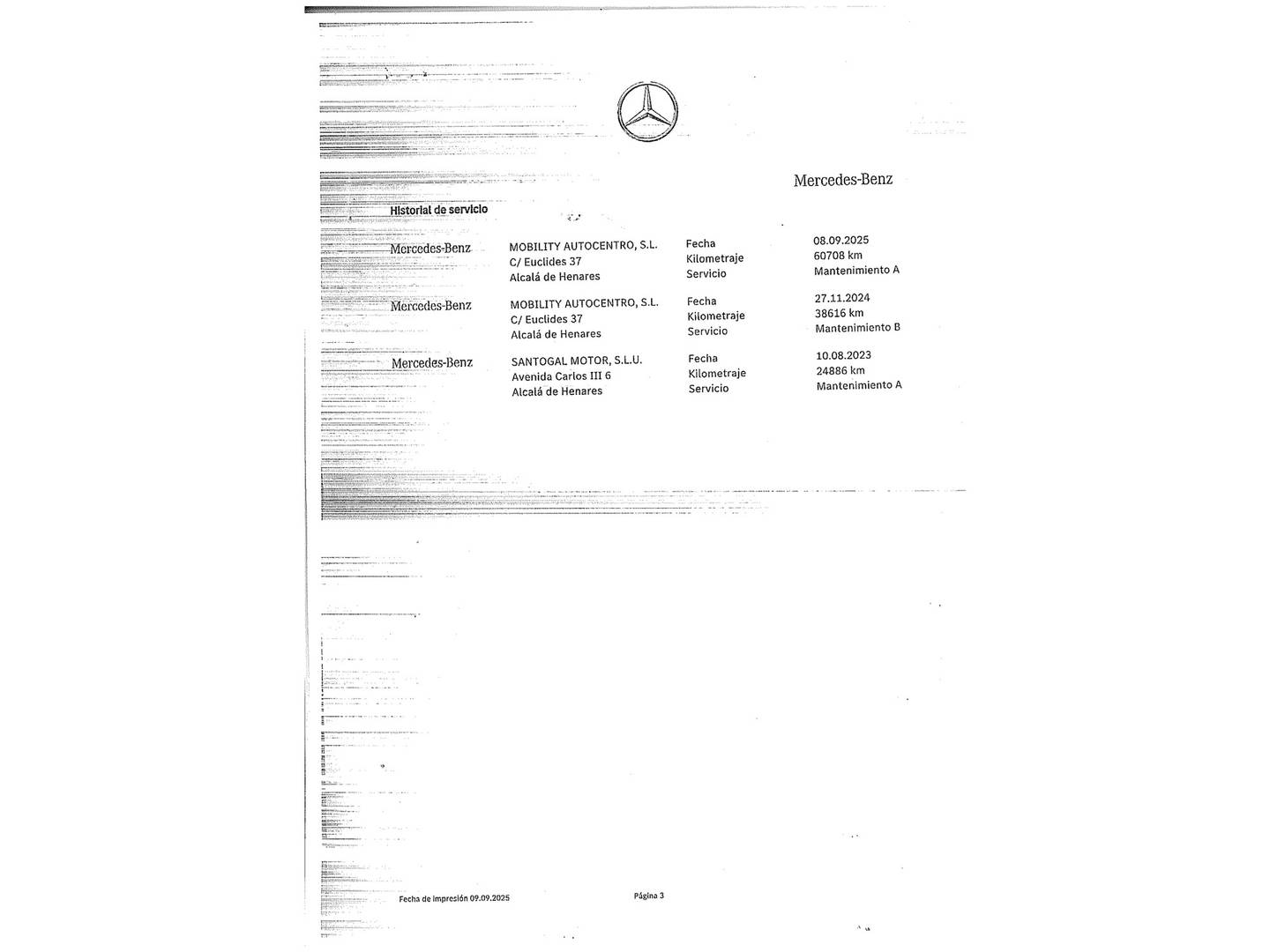 Foto del mantenimiento del Mercedes CLA Mercedes CLA Shooting Brake 220 d (190 CV)